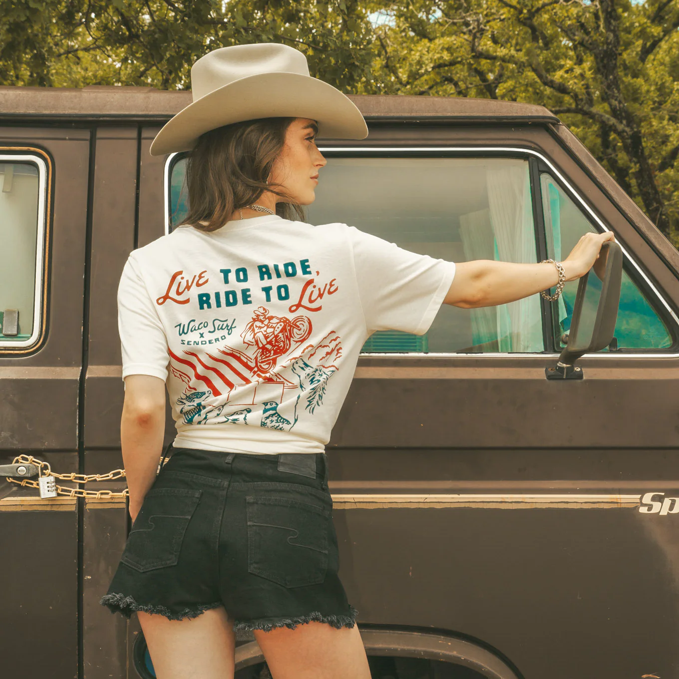 Sendero X Waco Surf Live To Ride T-Shirt - Image 2