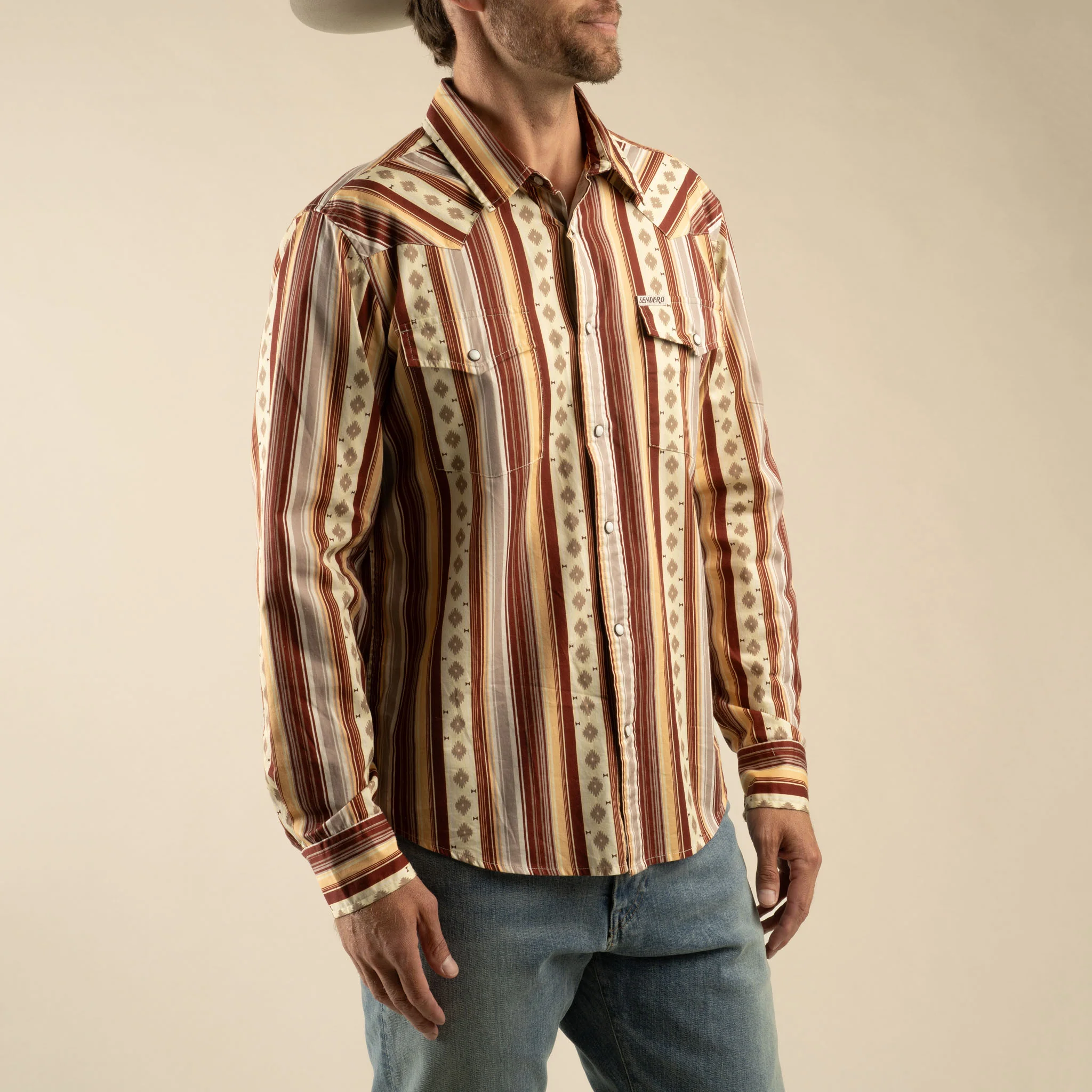 The Wyatt Pearl Snap Long Sleeve Serape Shirt - Image 18