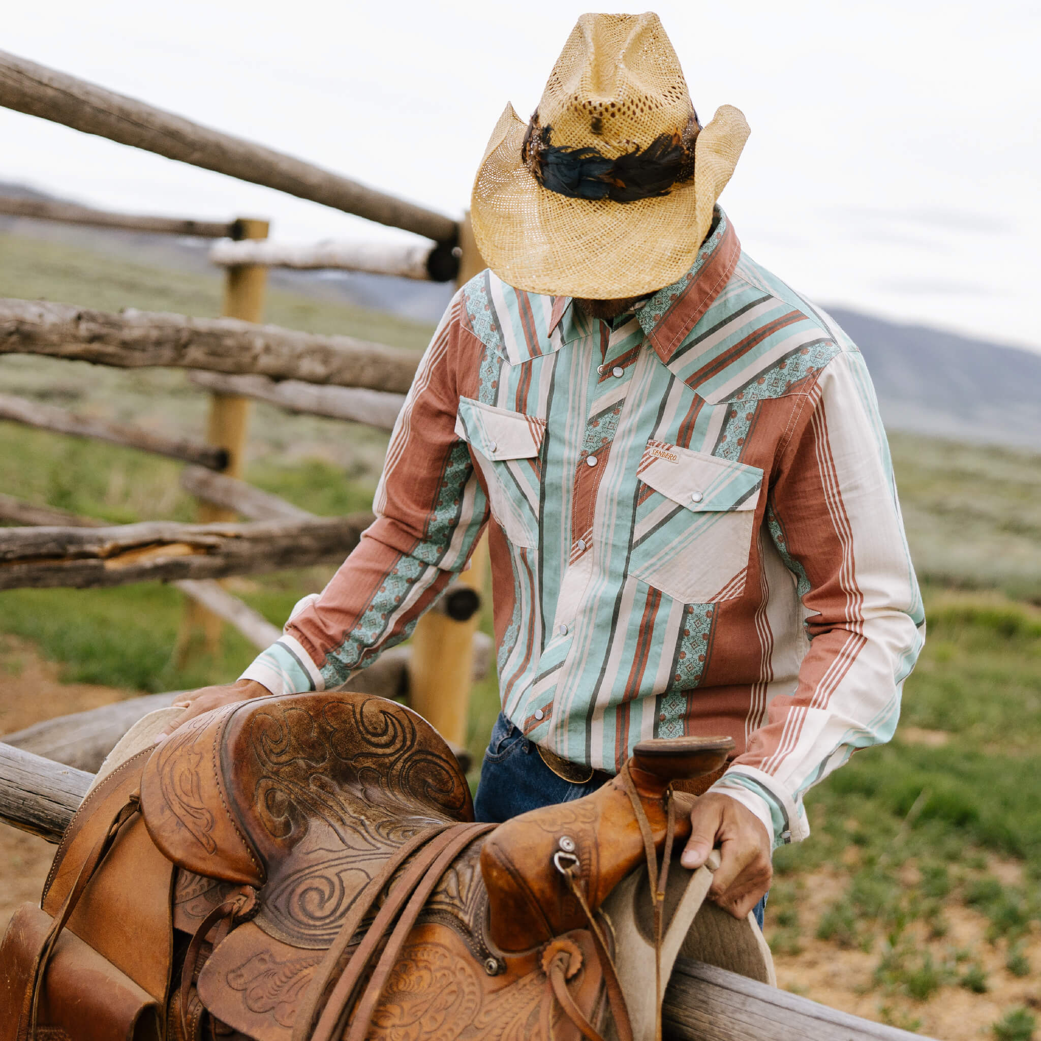 The Wyatt Pearl Snap Long Sleeve Serape Shirt - Image 31