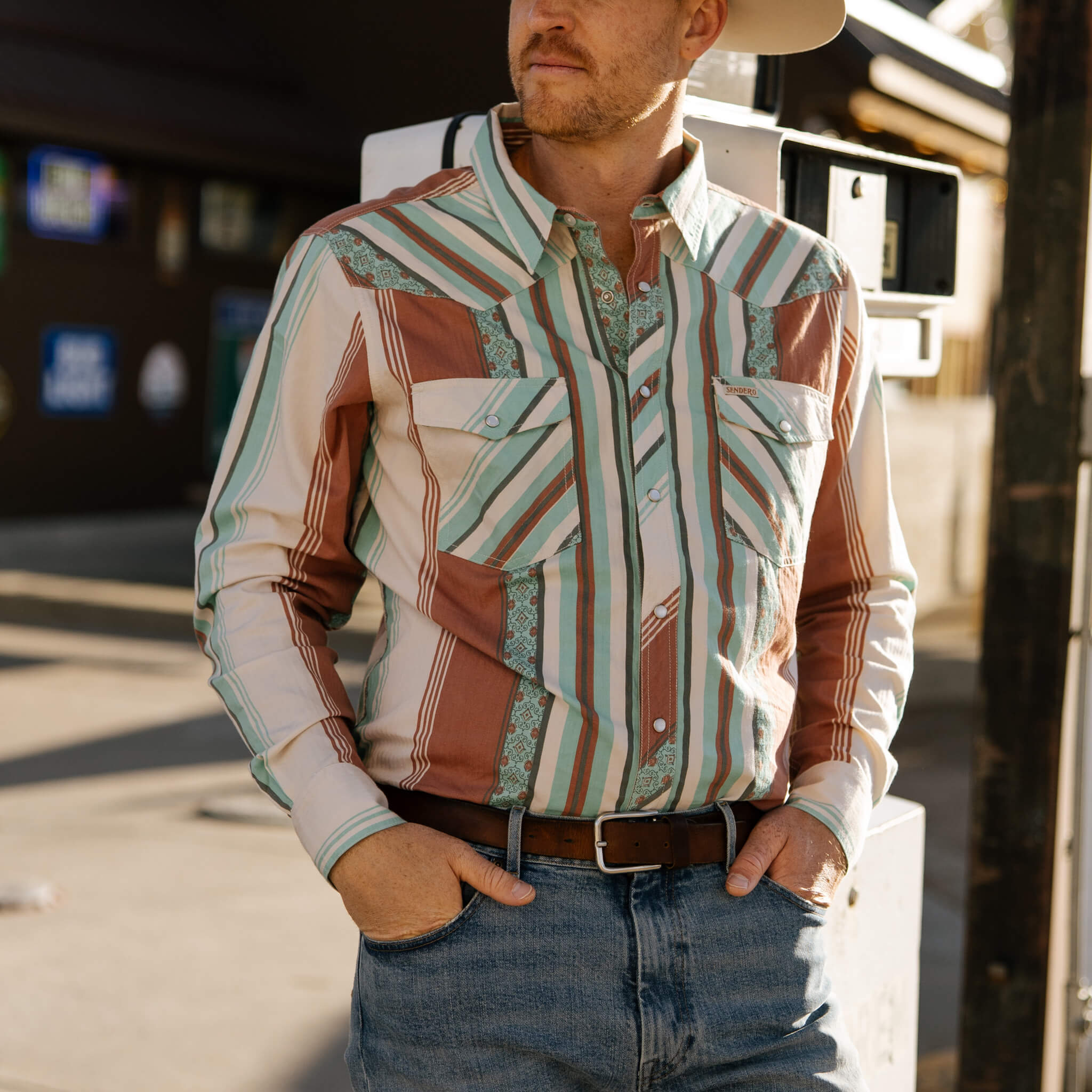 The Wyatt Pearl Snap Long Sleeve Serape Shirt - Image 32