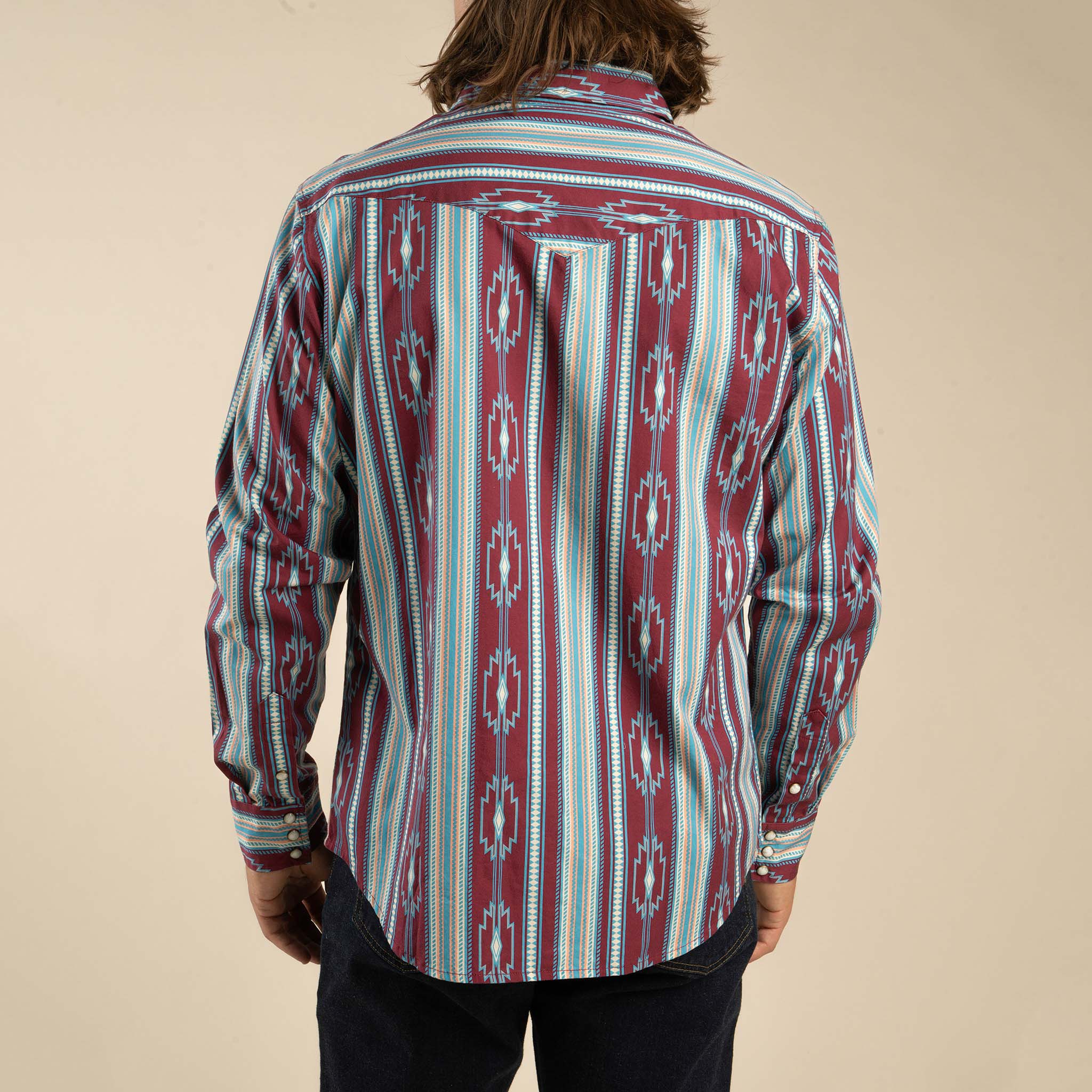 The Wyatt Pearl Snap Long Sleeve Serape Shirt - Image 4
