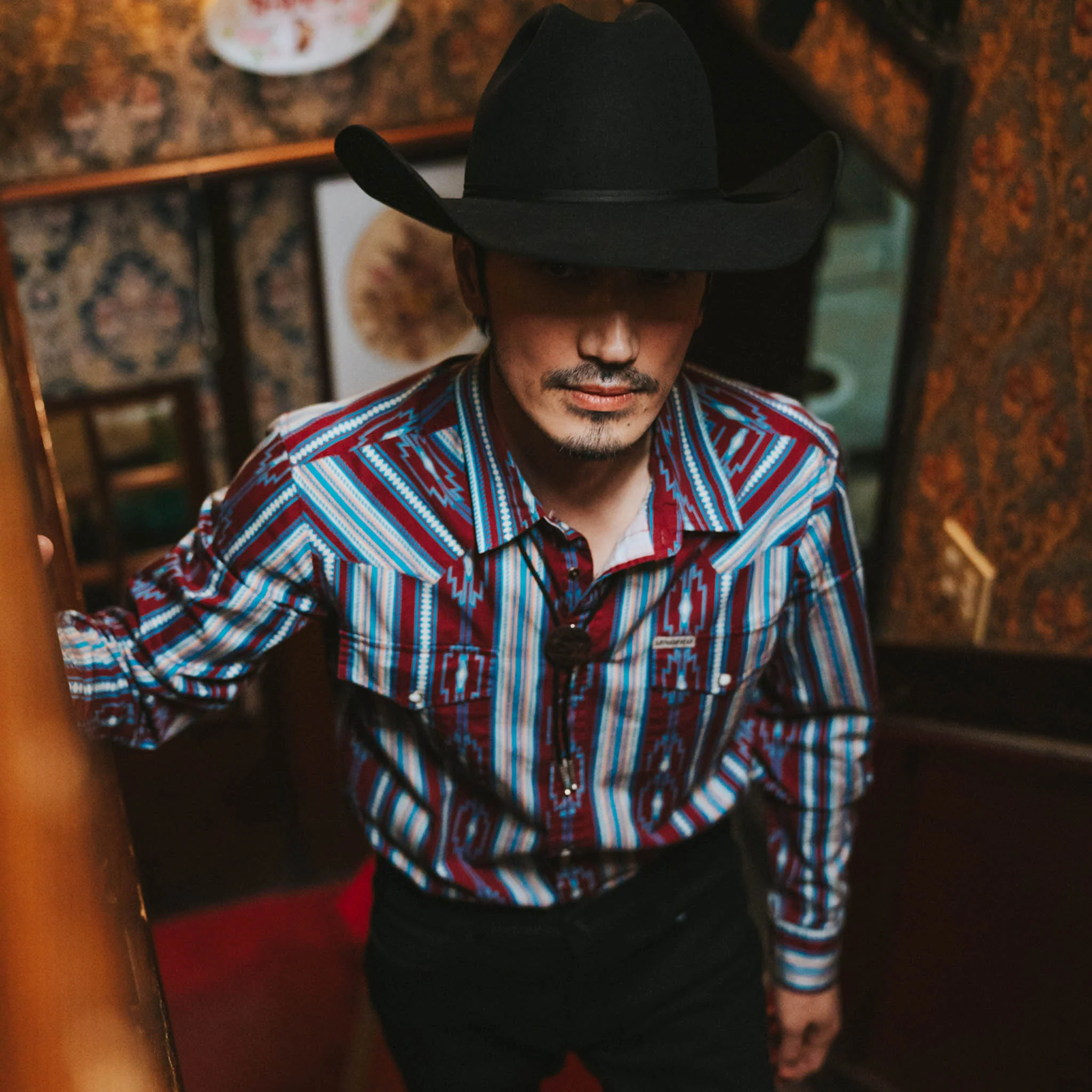 The Wyatt Pearl Snap Long Sleeve Serape Shirt - Image 5