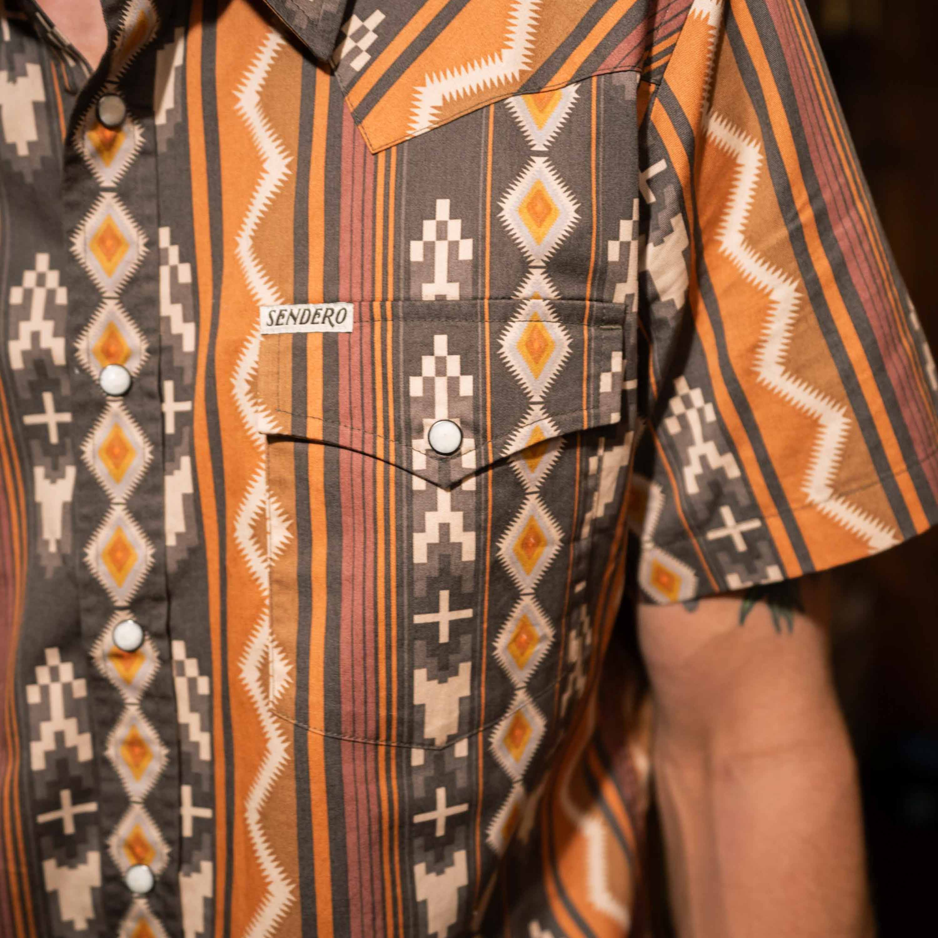 The Wyatt Pearl Snap Short Sleeve Serape Shirt - Image 10