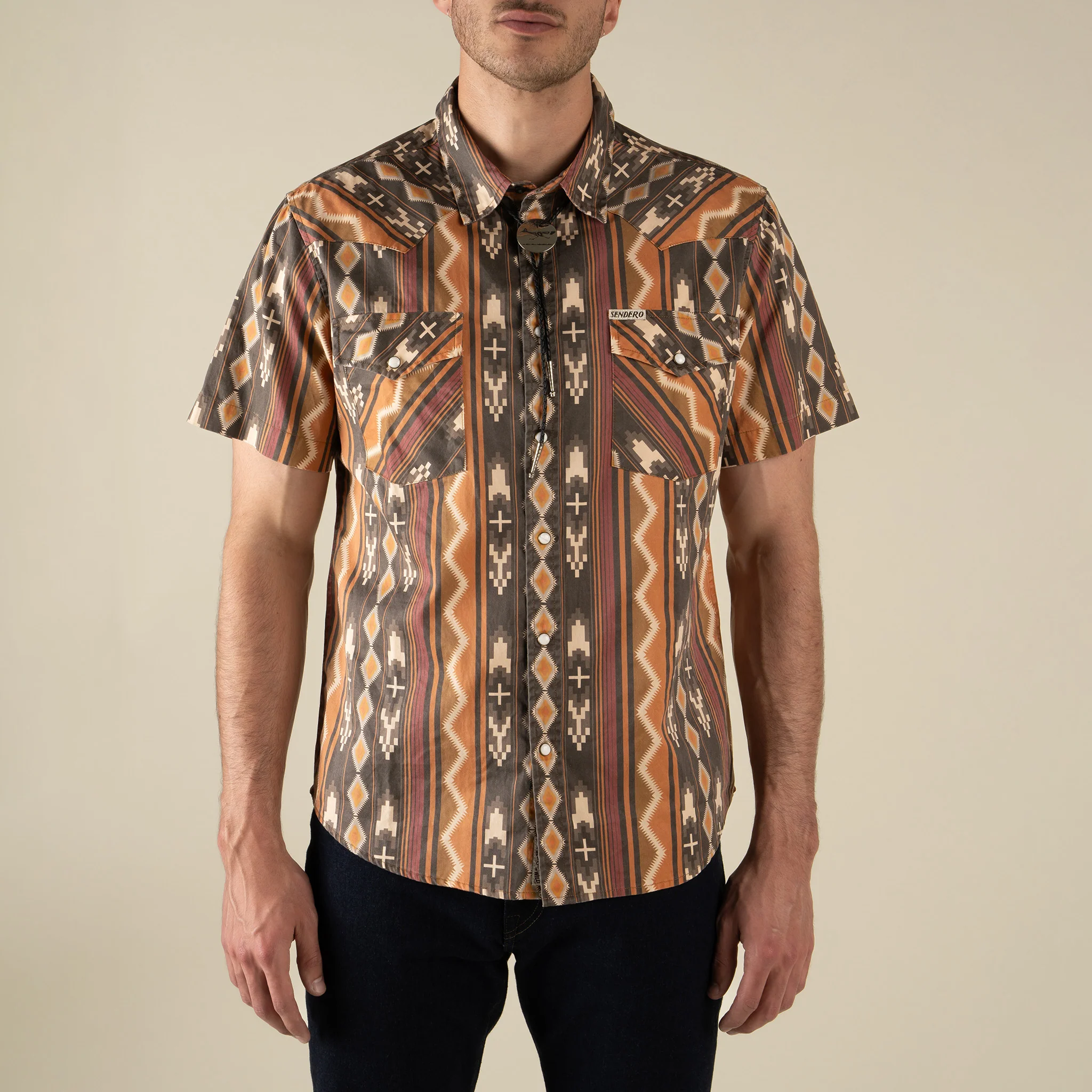 The Wyatt Pearl Snap Short Sleeve Serape Shirt - Image 11