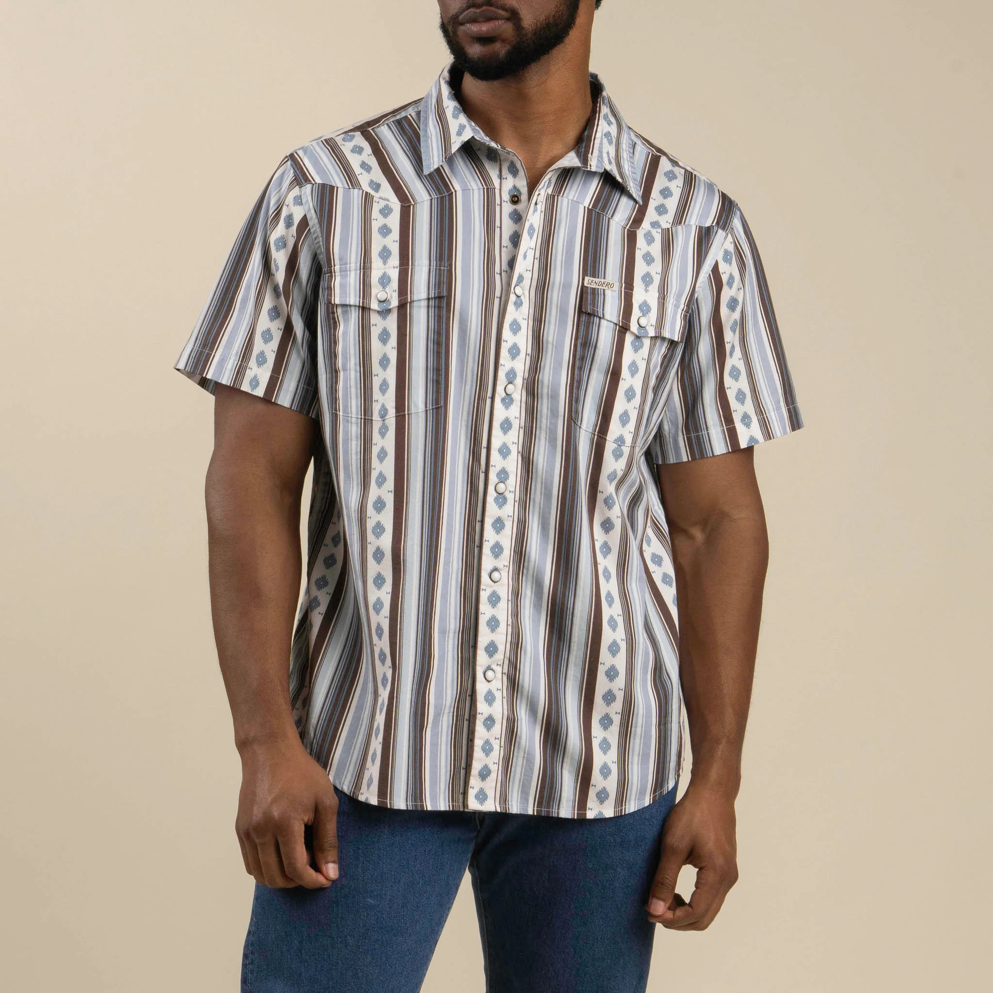 The Wyatt Pearl Snap Short Sleeve Serape Shirt - Image 27