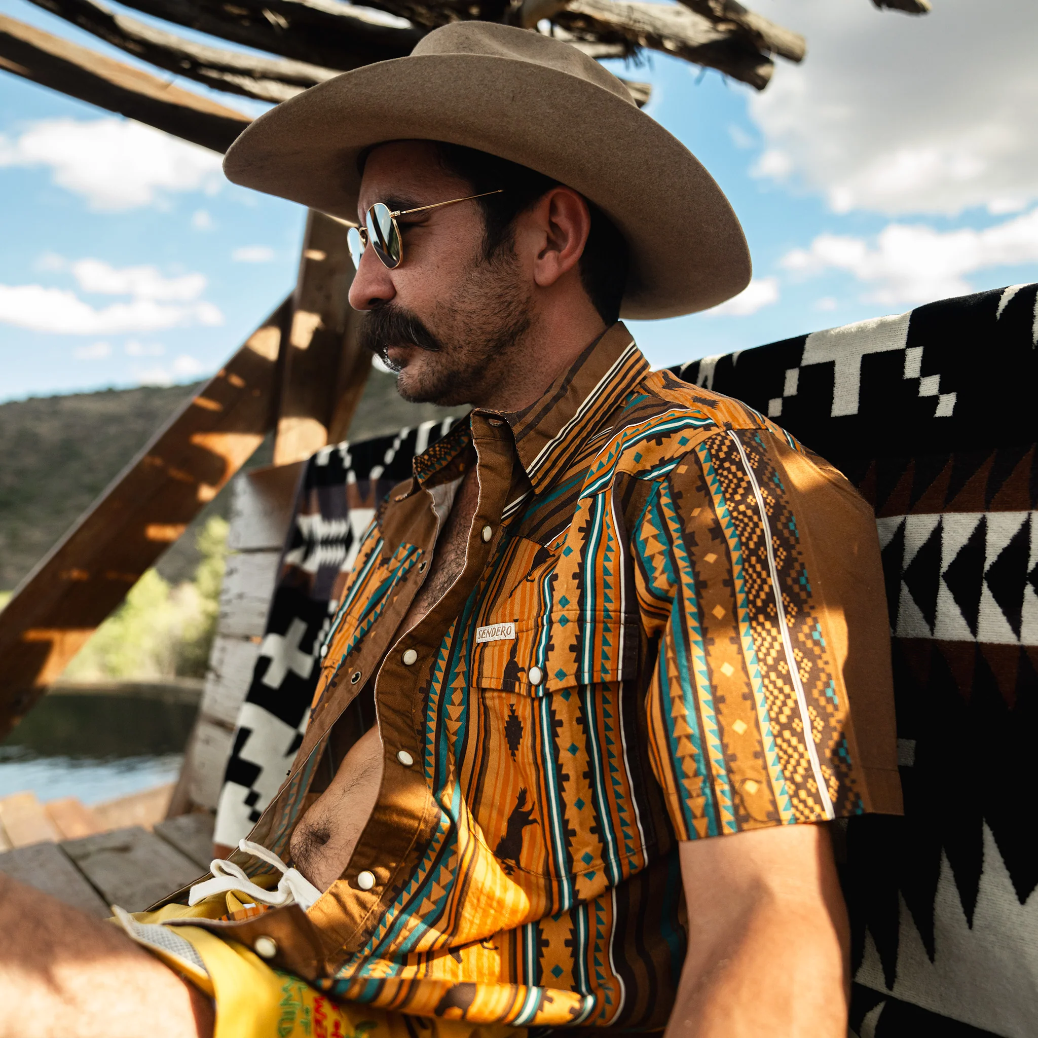 The Wyatt Pearl Snap Short Sleeve Serape Shirt - Image 31