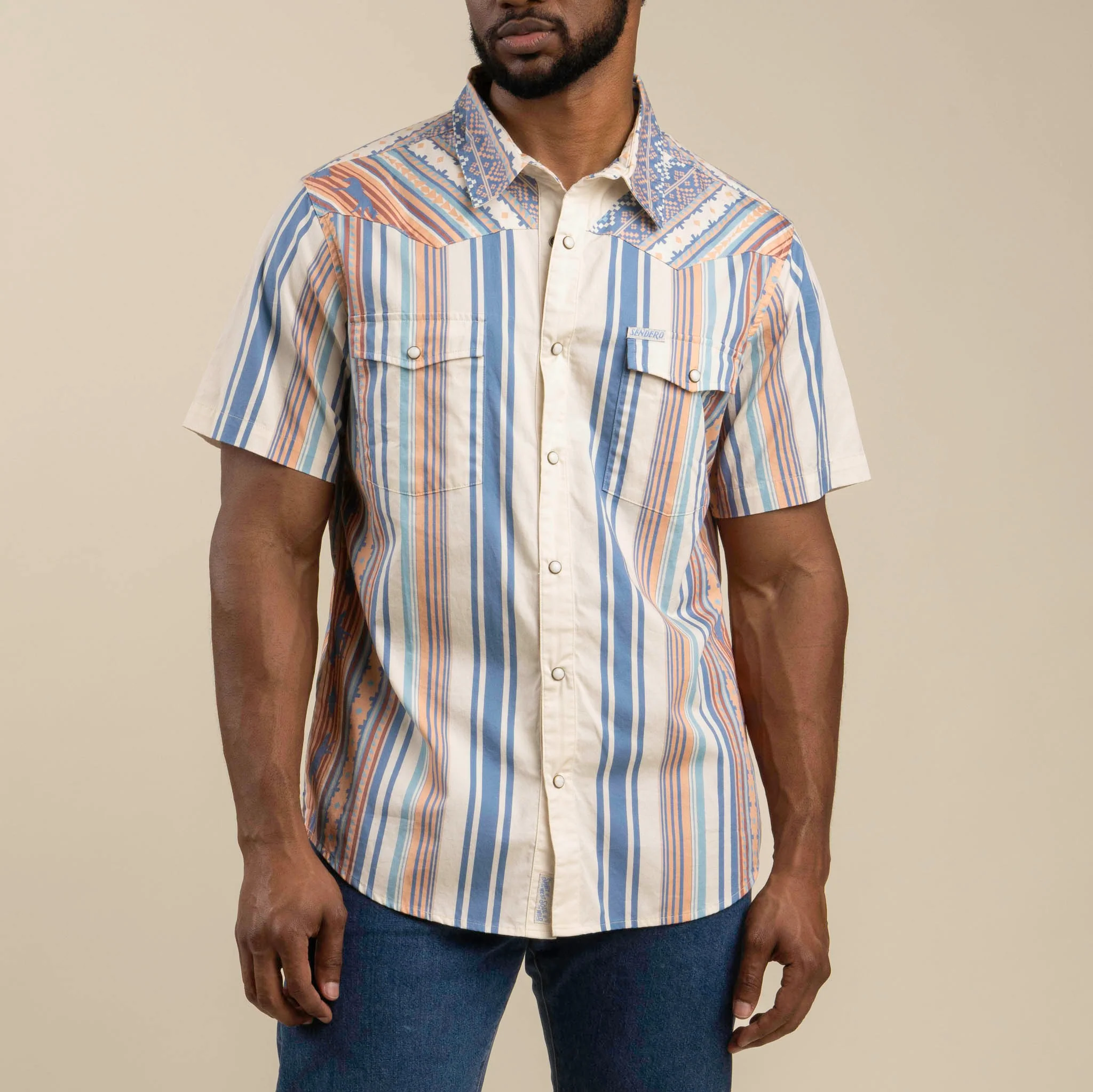 The Wyatt Pearl Snap Short Sleeve Serape Shirt - Image 49