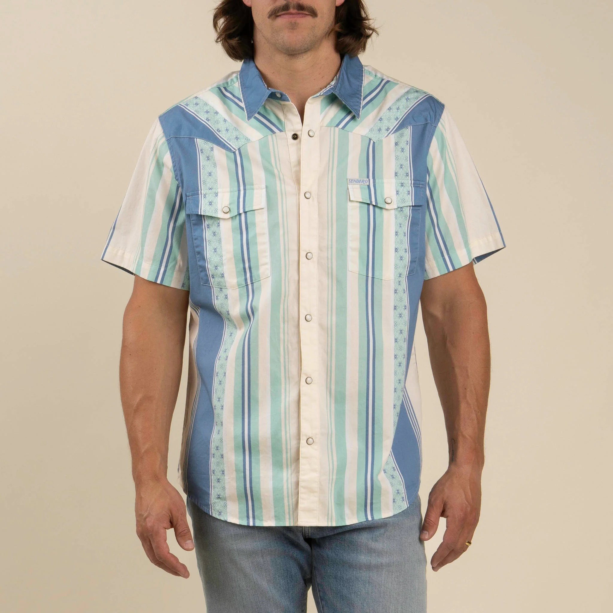 The Wyatt Pearl Snap Short Sleeve Serape Shirt - Image 54