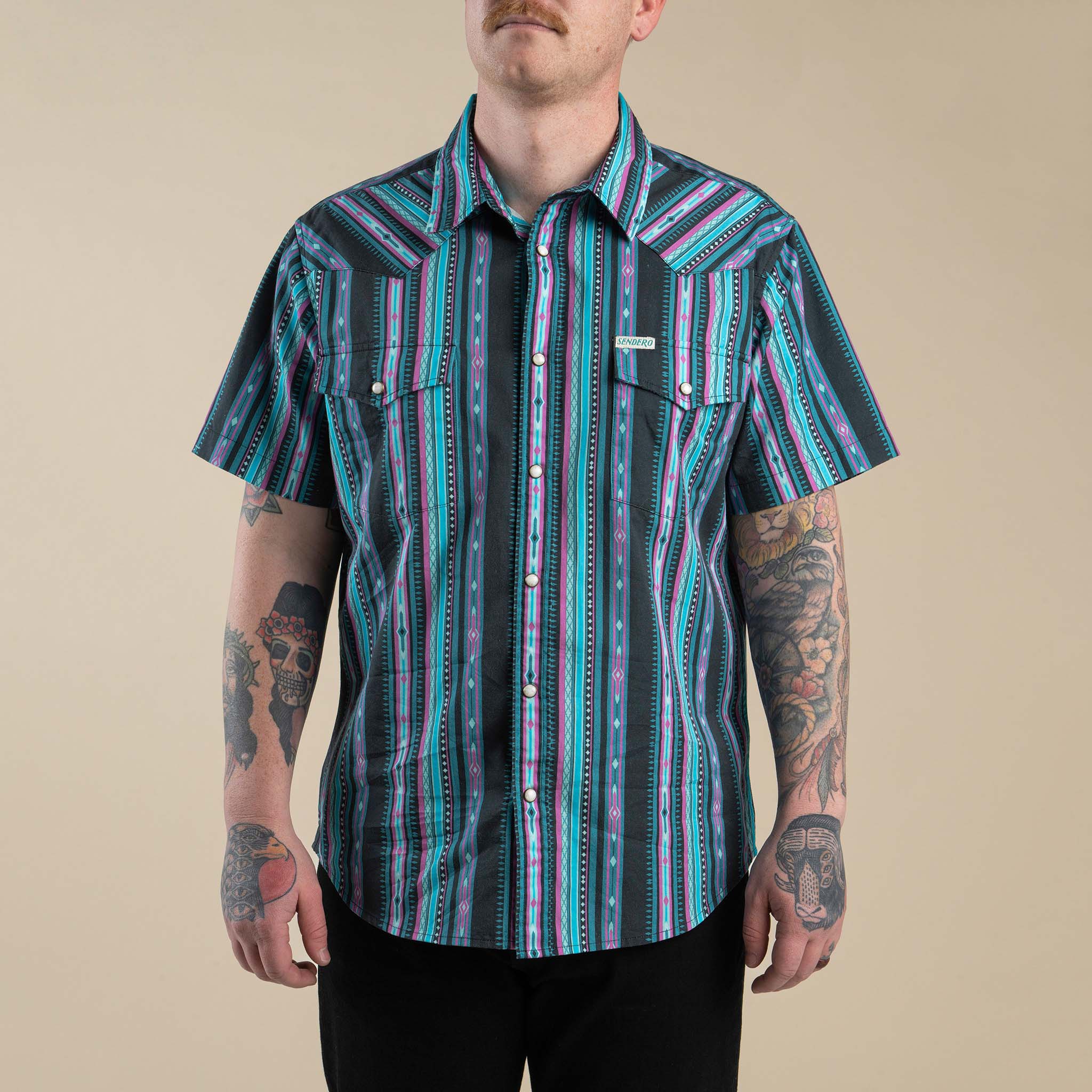 The Wyatt Pearl Snap Short Sleeve Serape Shirt - Image 64