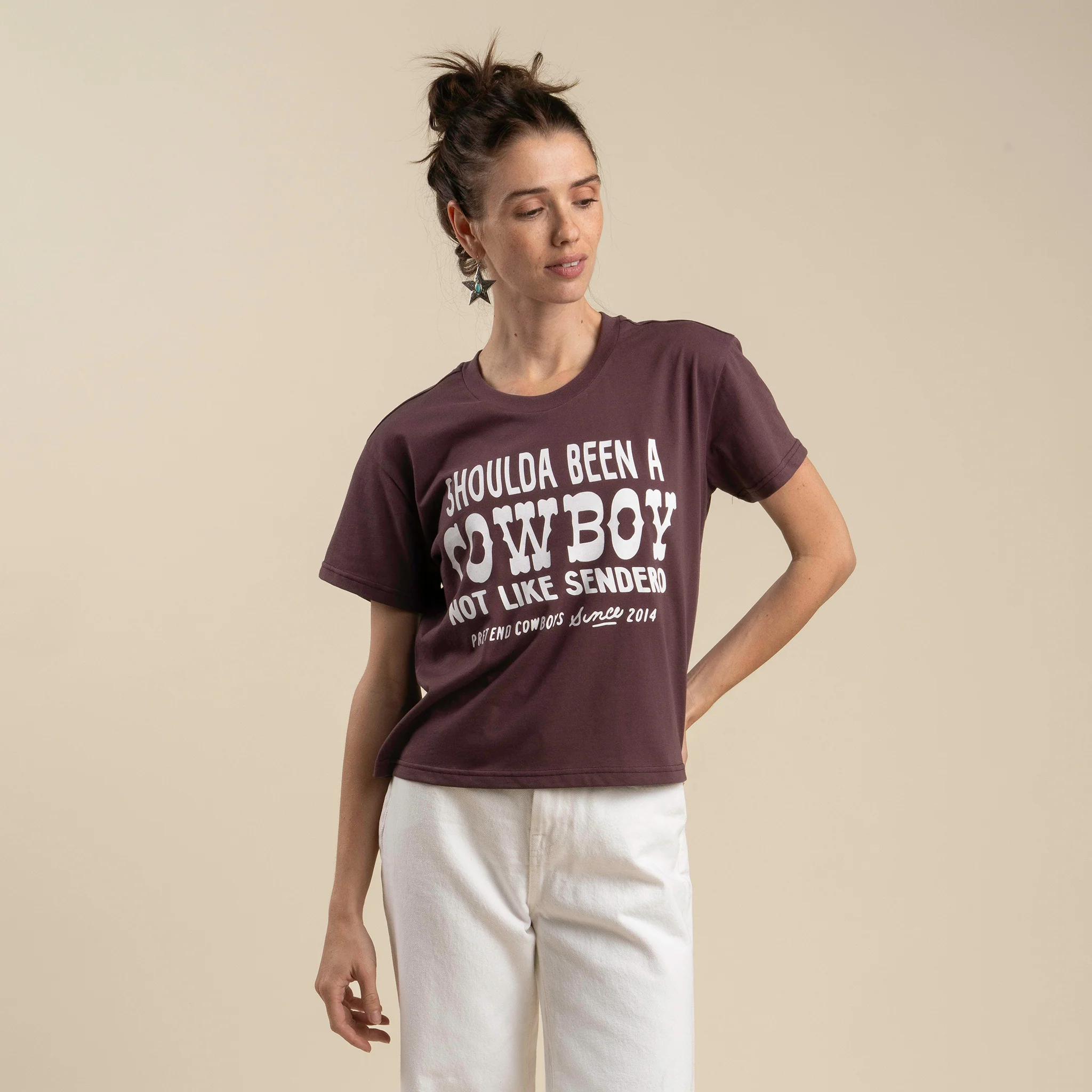 Shoulda Been A Cowboy Boxy Tee - Image 9