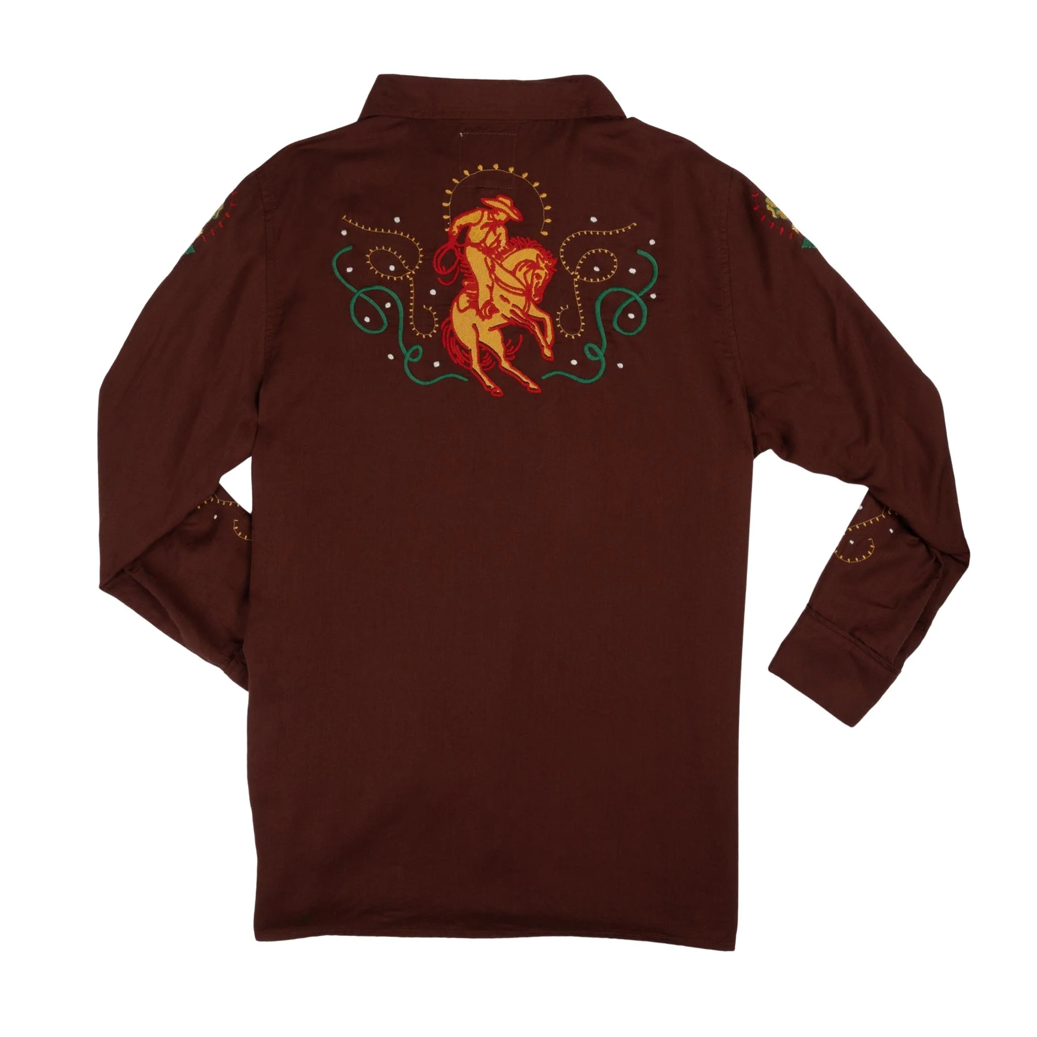 Show Pony Embroidered Western Pearl Snap Long Sleeve Shirt - Image 5