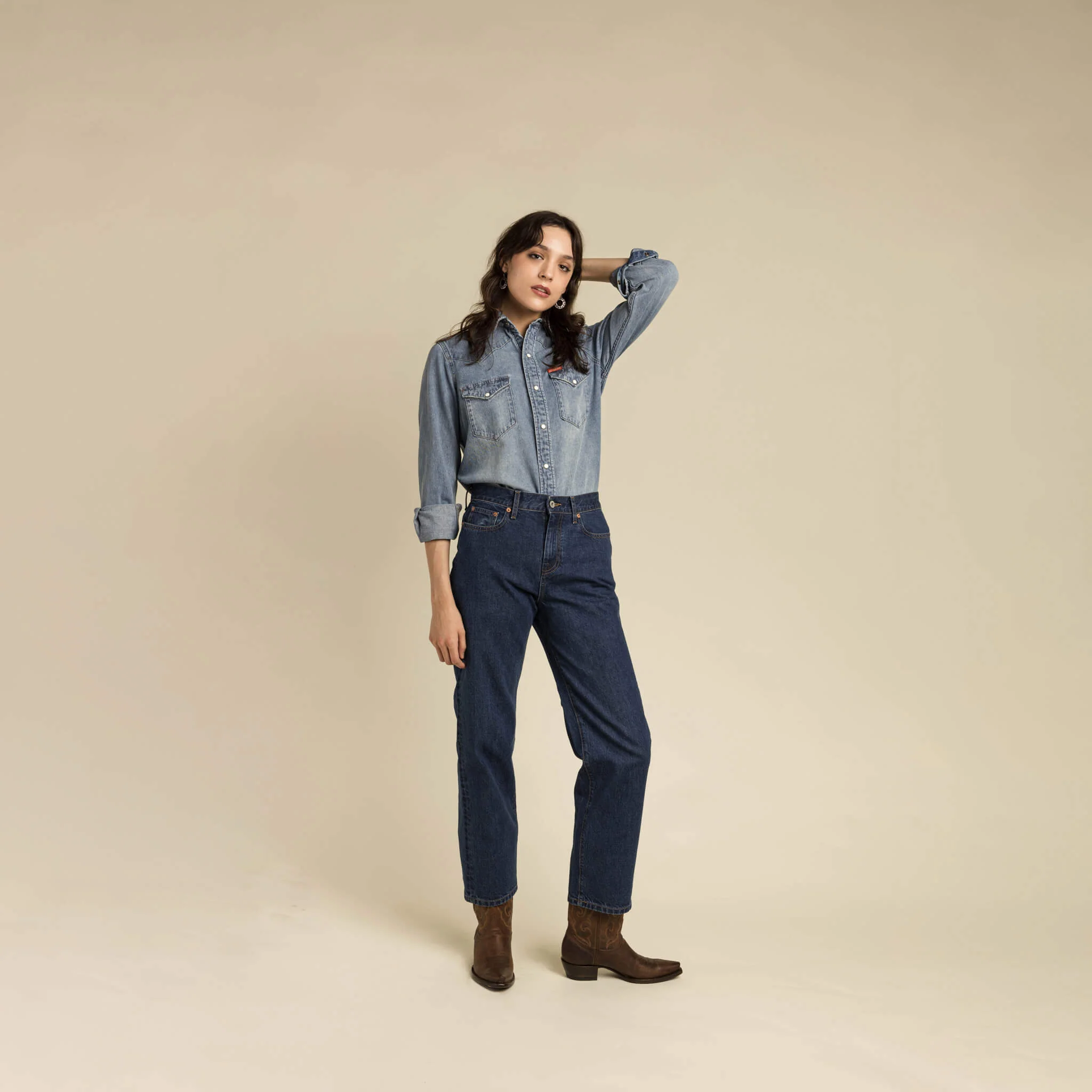 The Women's Wyatt Denim Pearl Snap Shirt