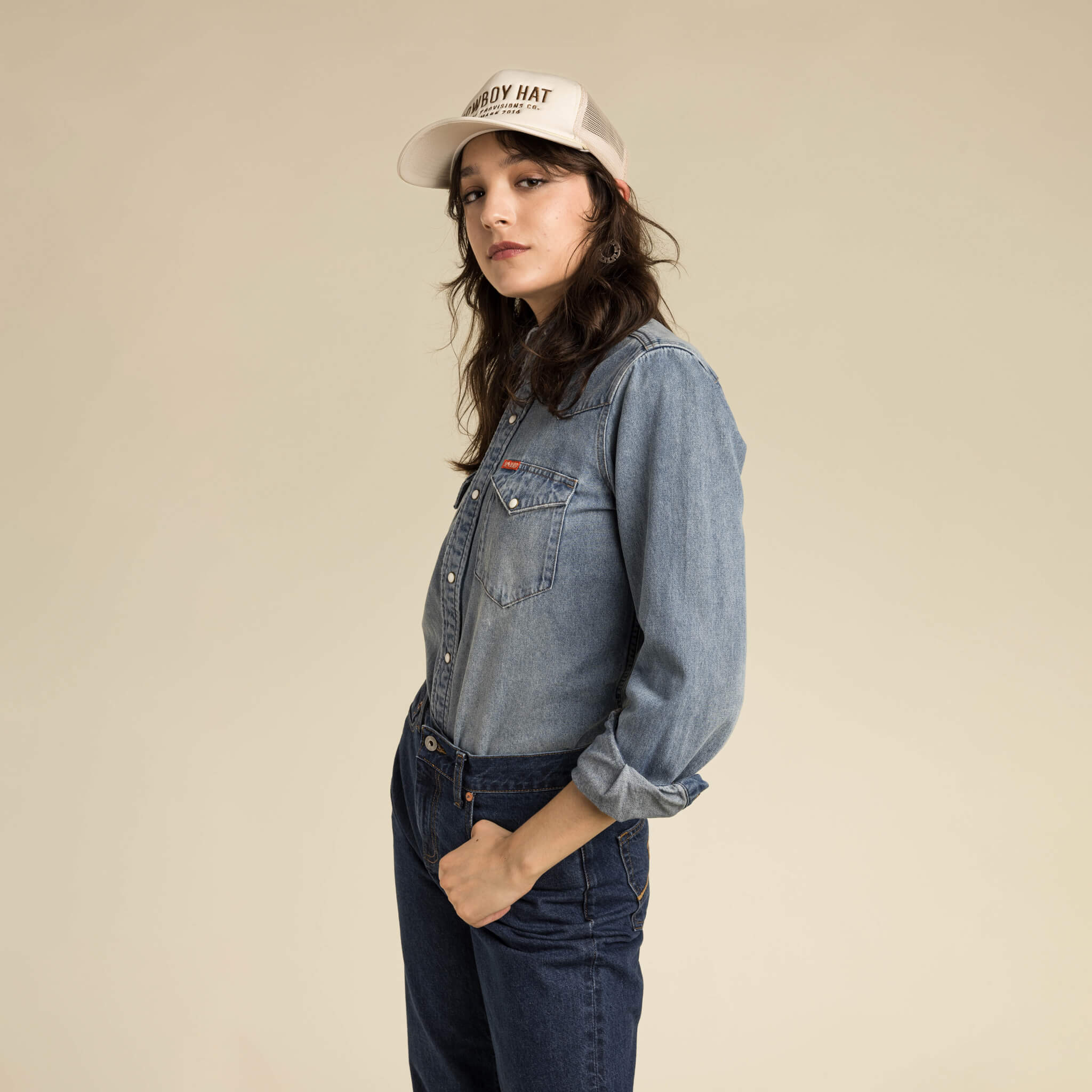 The Women's Wyatt Denim Pearl Snap Shirt - Image 5
