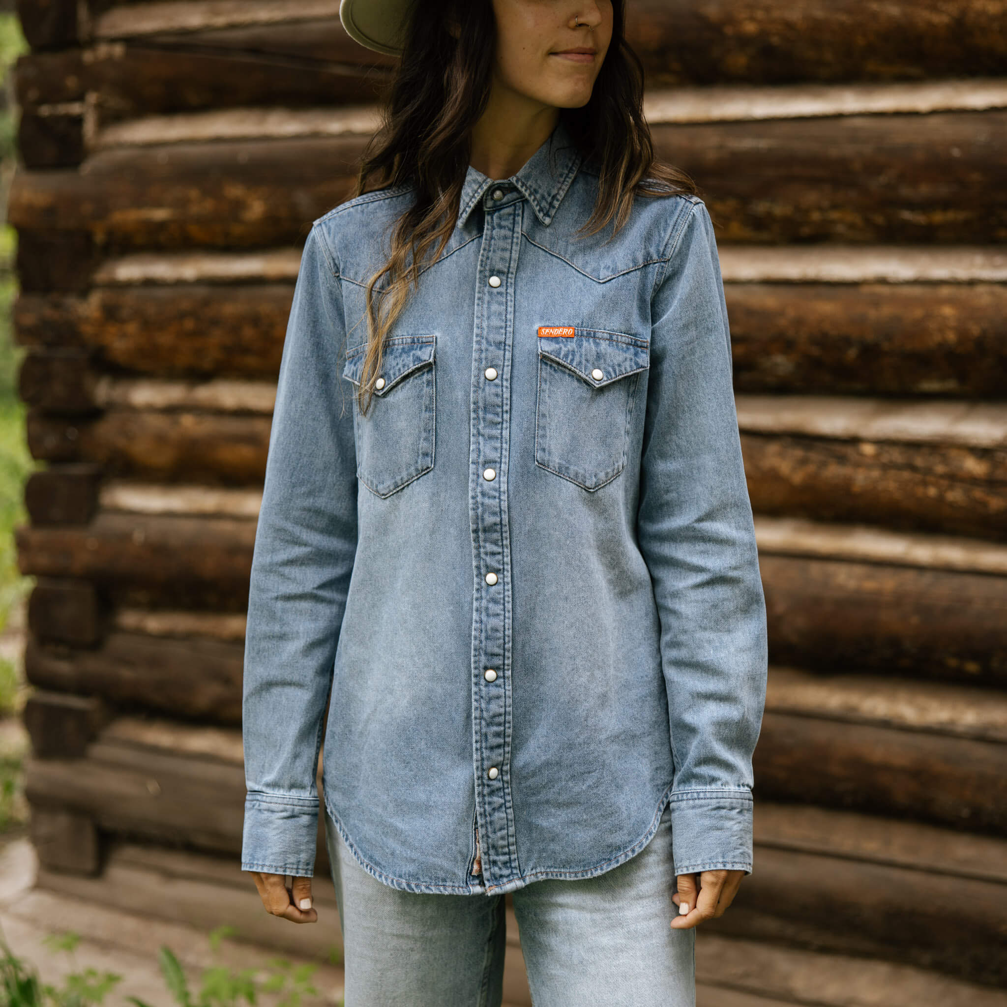 The Women's Wyatt Denim Pearl Snap Shirt - Image 7