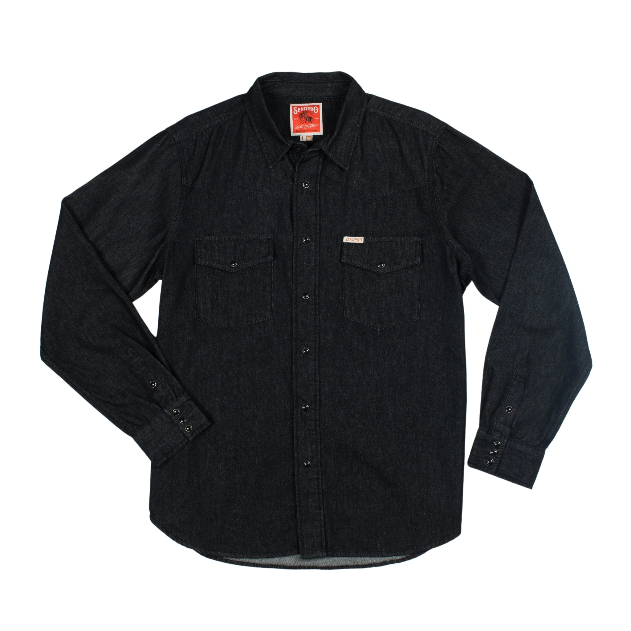 The Wyatt Pearl Snap Long Sleeve Denim Shirt - Image 17