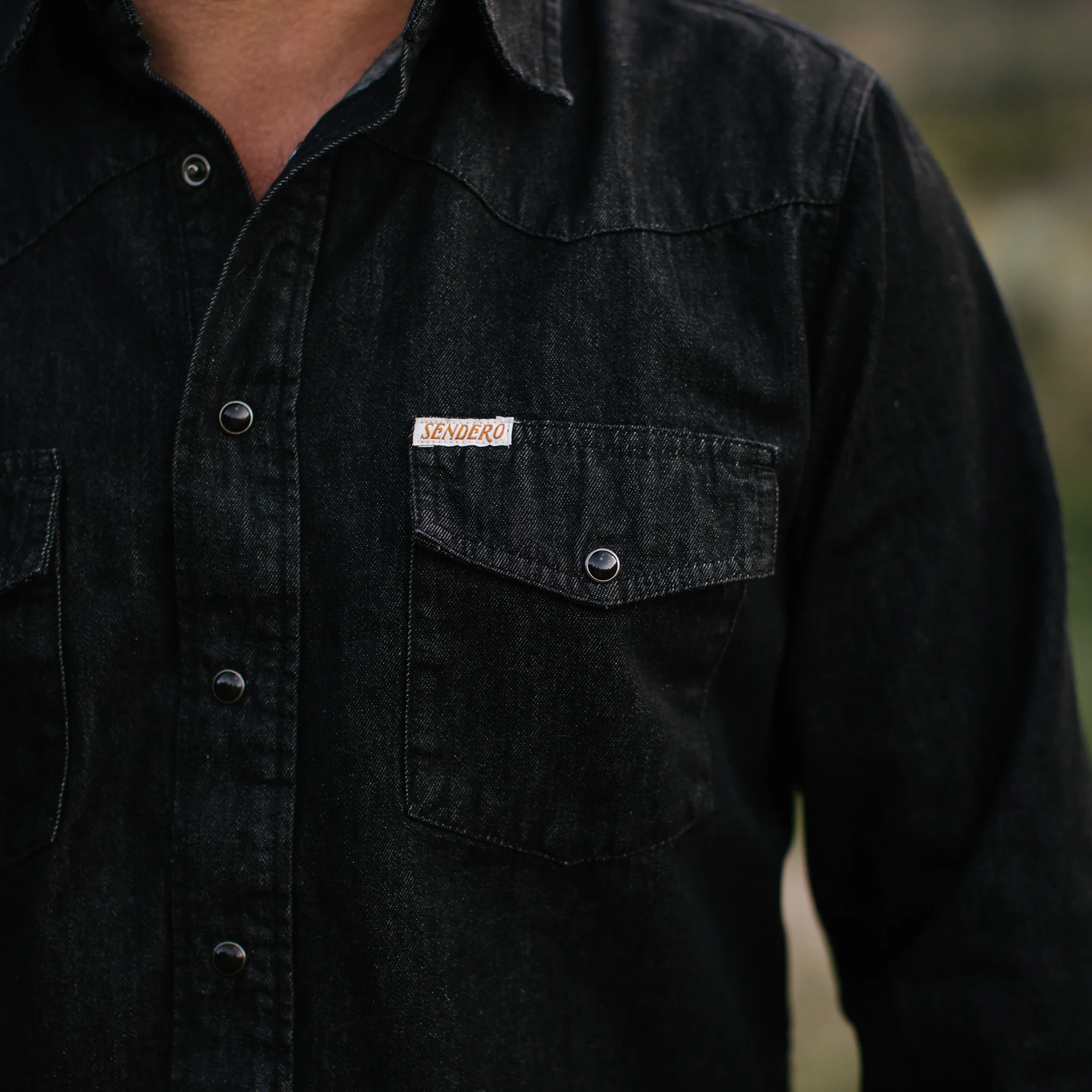 The Wyatt Pearl Snap Long Sleeve Denim Shirt - Image 21
