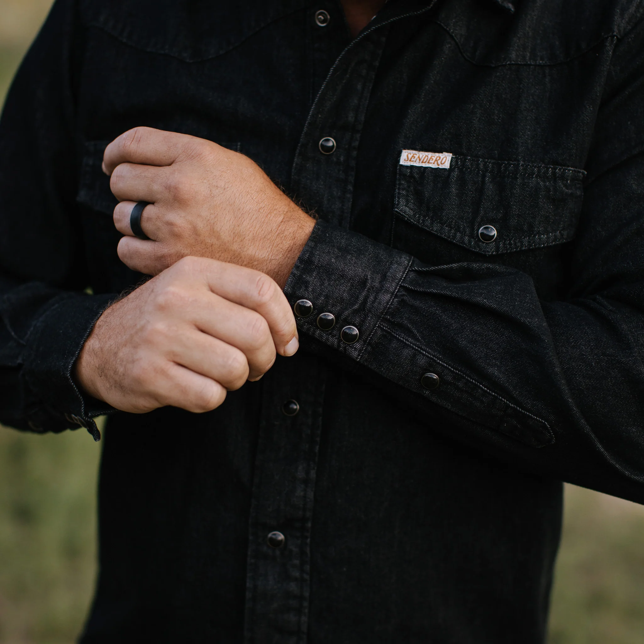 The Wyatt Pearl Snap Long Sleeve Denim Shirt - Image 22