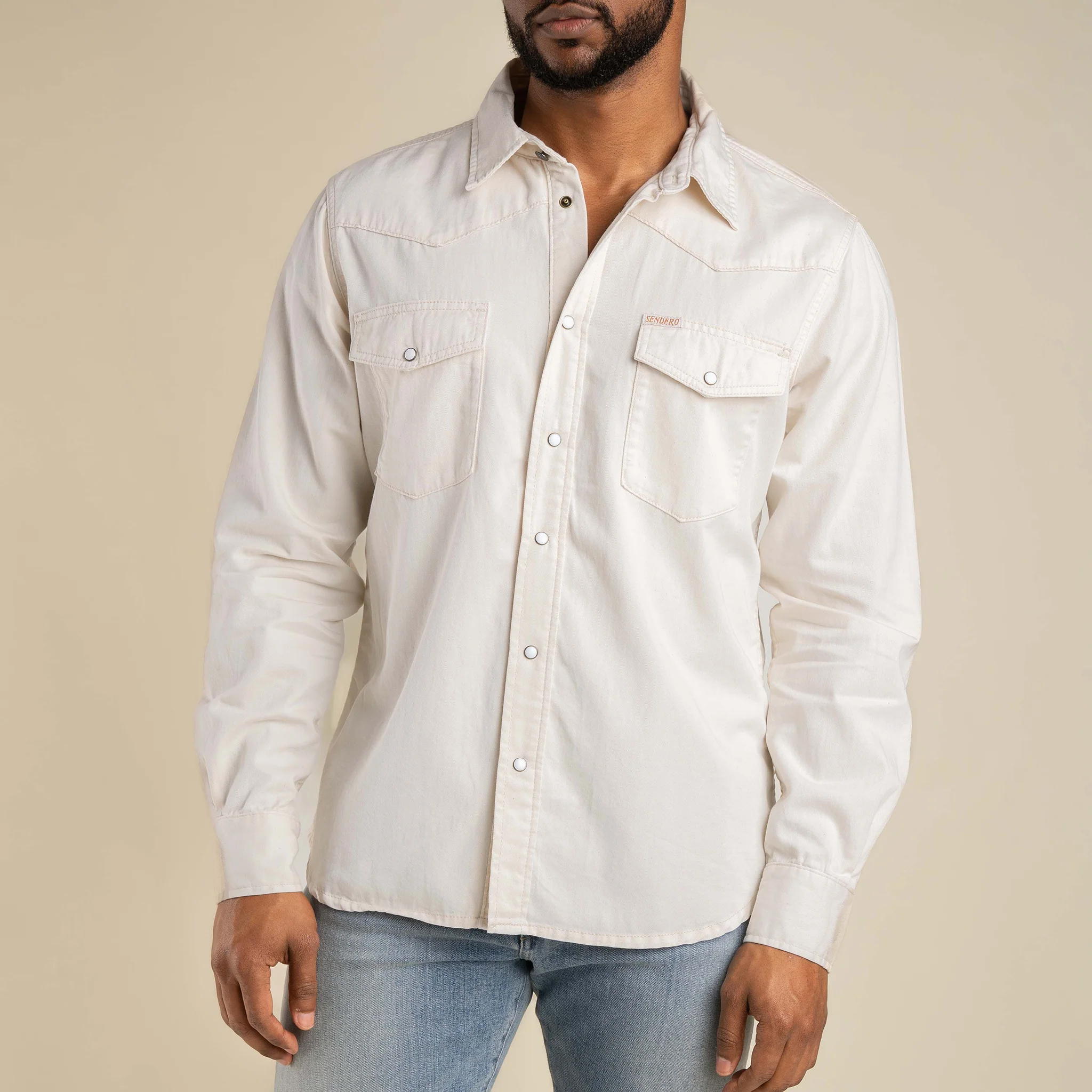 The Wyatt Pearl Snap Long Sleeve Denim Shirt - Image 32