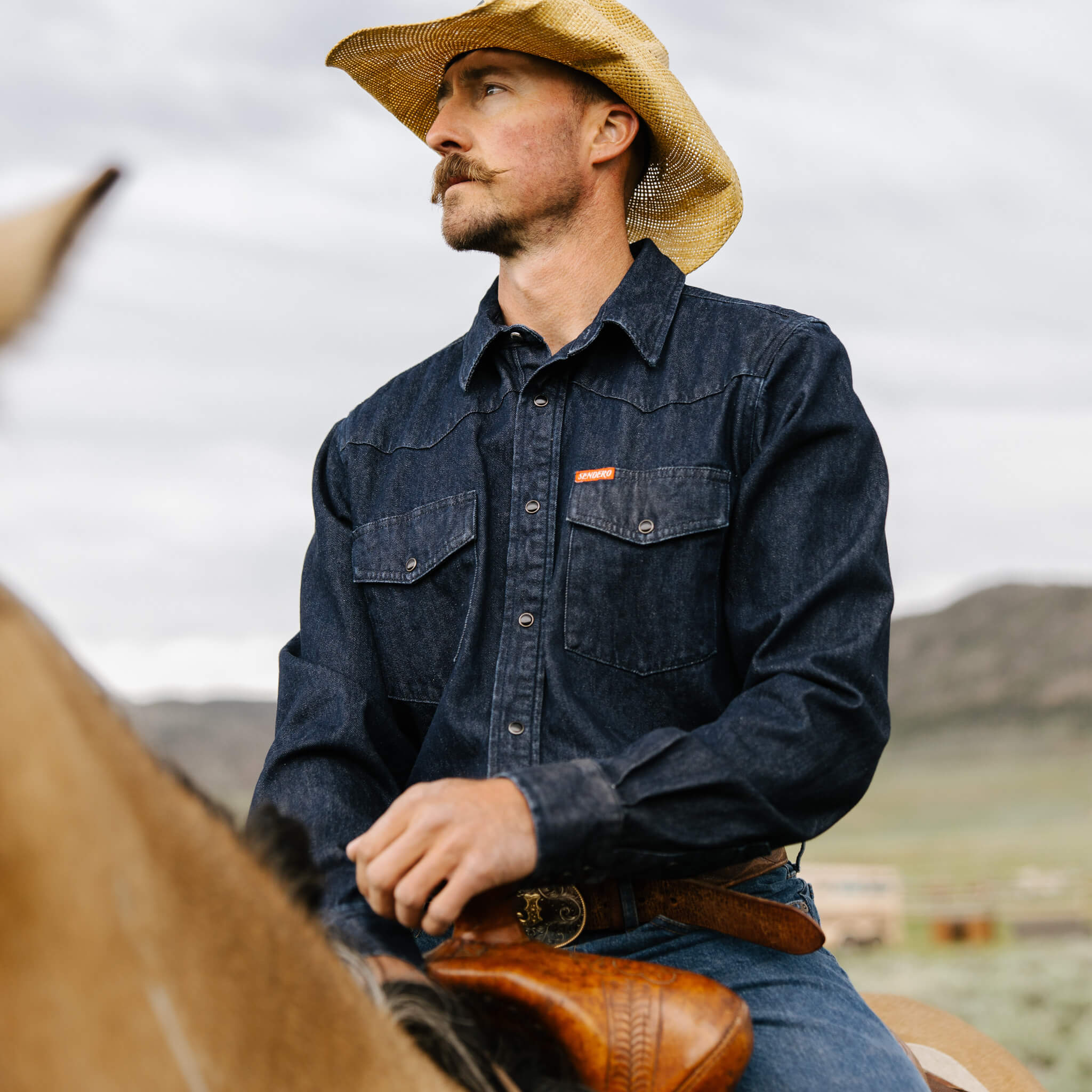 The Wyatt Pearl Snap Long Sleeve Denim Shirt - Image 34