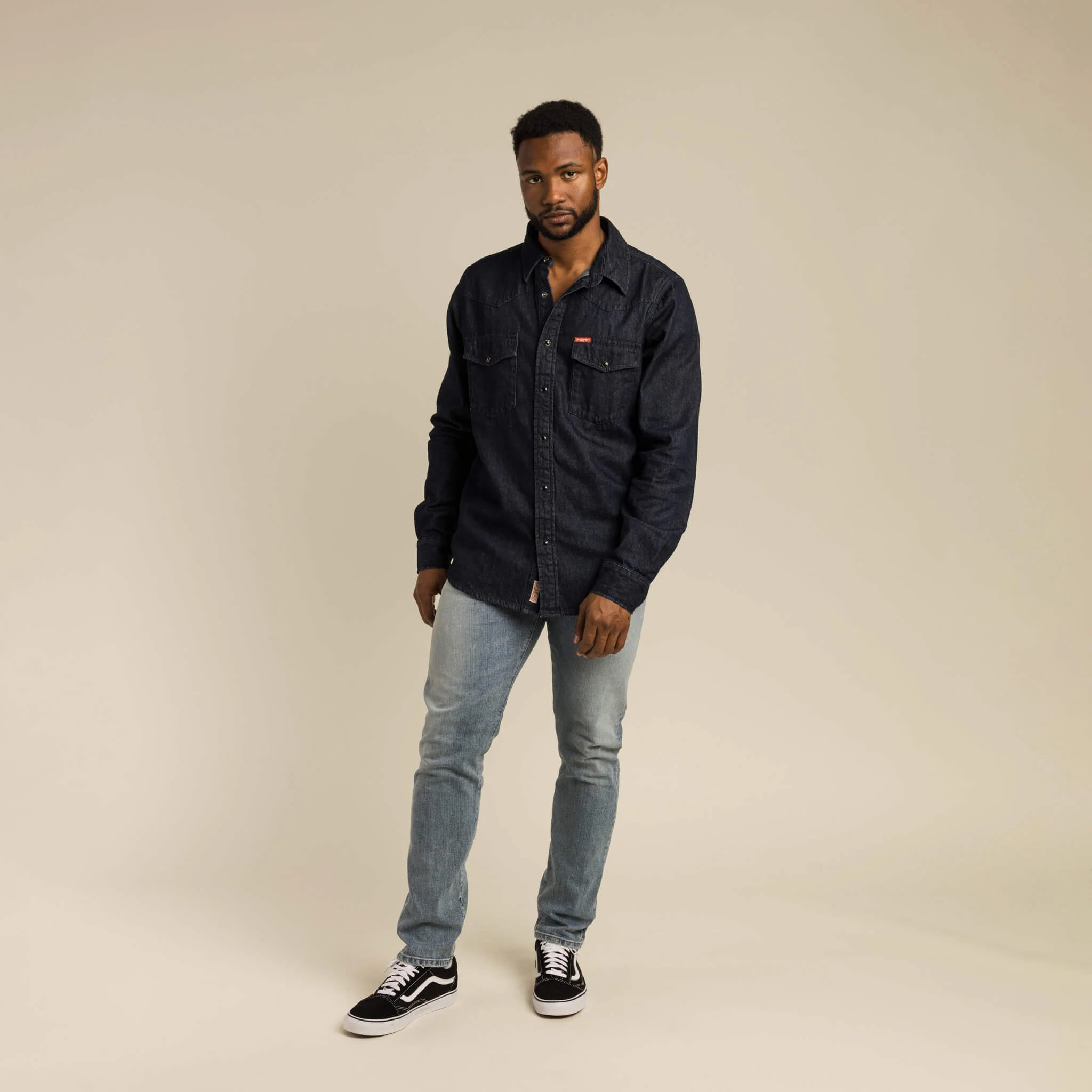 The Wyatt Pearl Snap Long Sleeve Denim Shirt - Image 36