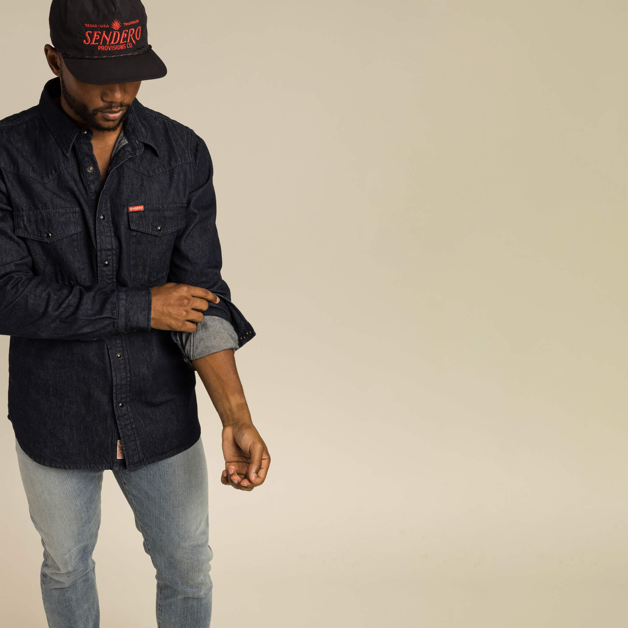 The Wyatt Pearl Snap Long Sleeve Denim Shirt - Image 37