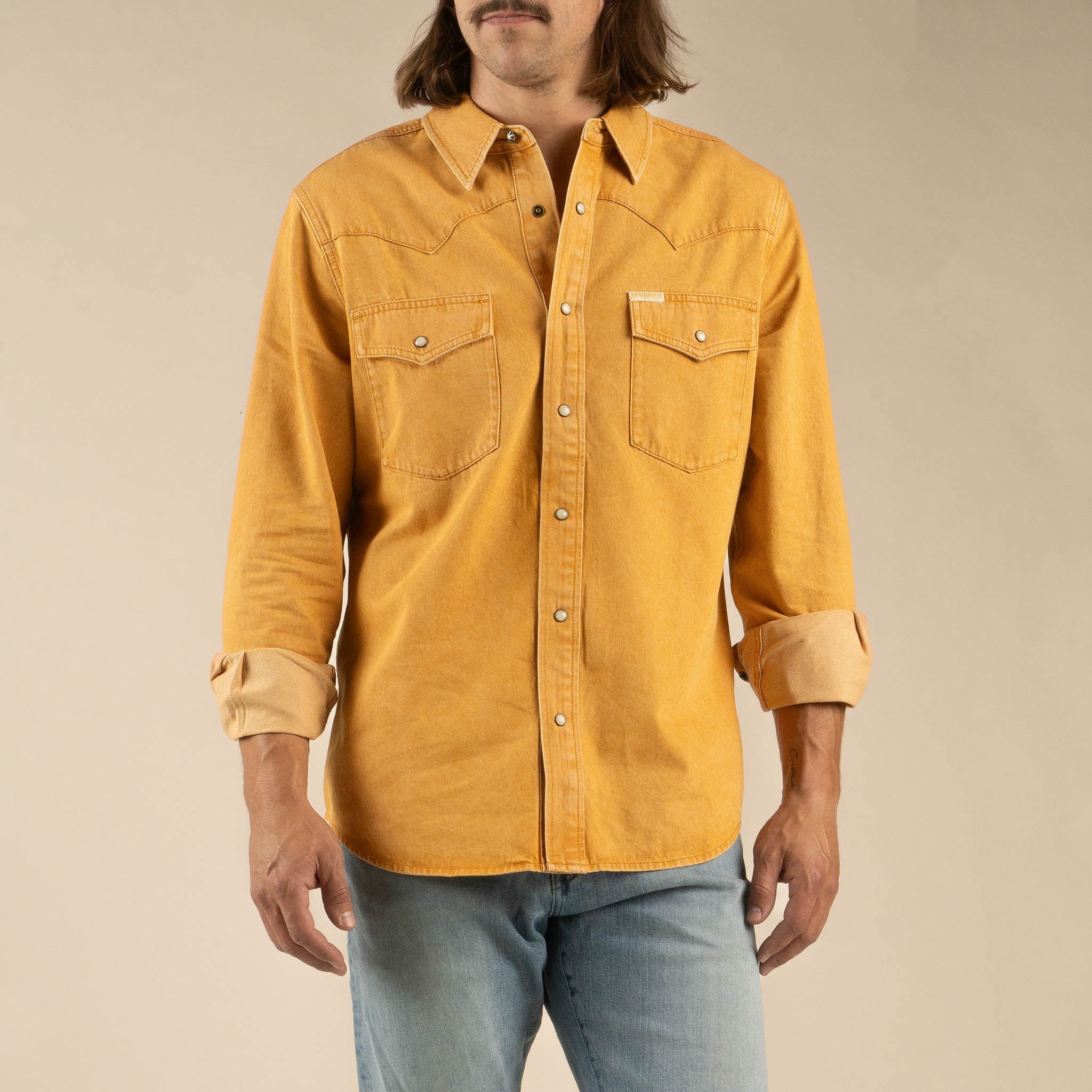 The Wyatt Pearl Snap Long Sleeve Denim Shirt - Image 40