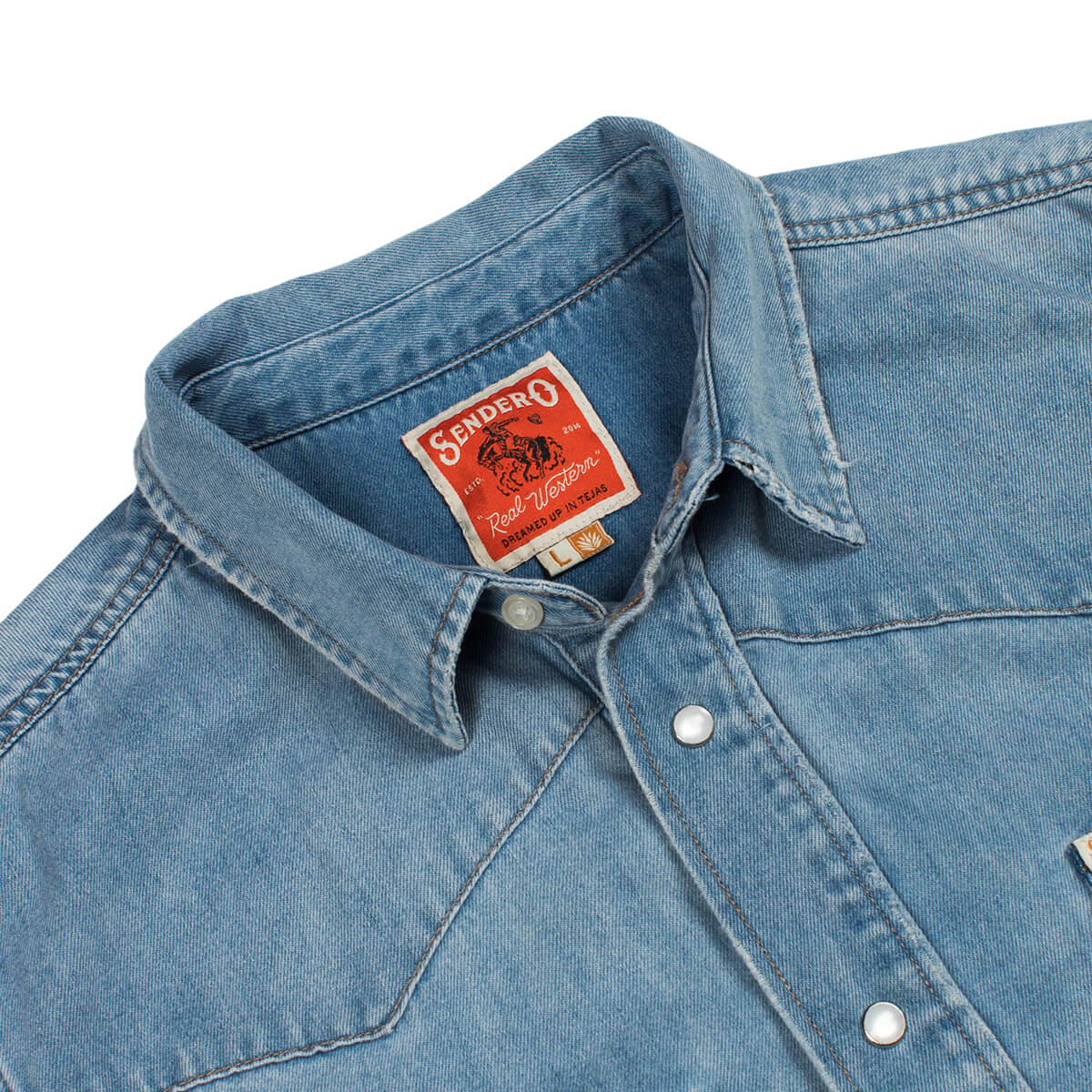 The Wyatt Pearl Snap Long Sleeve Denim Shirt - Image 5