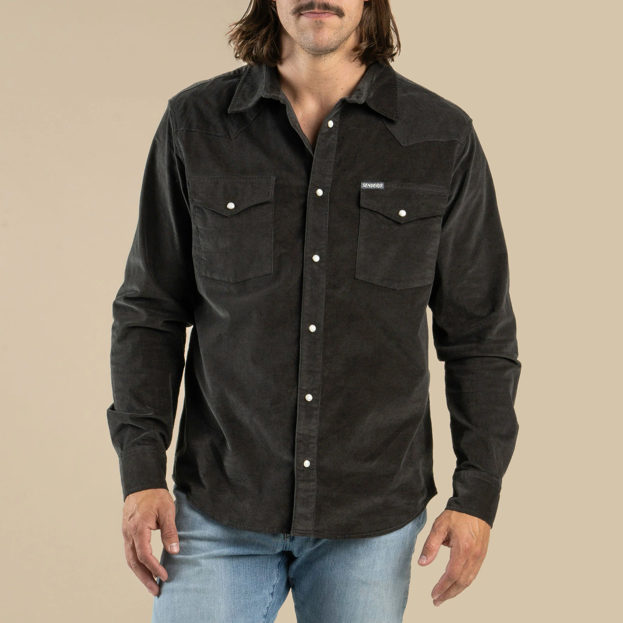 The Wyatt Pearl Snap Long Sleeve Corduroy Shirt - Image 13