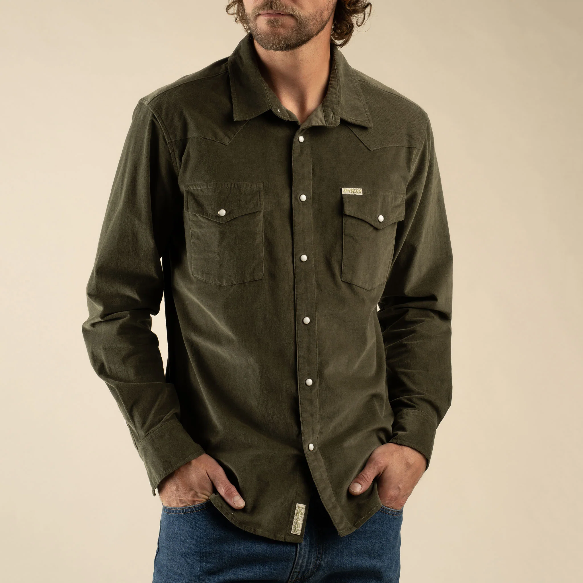 The Wyatt Pearl Snap Long Sleeve Corduroy Shirt - Image 2