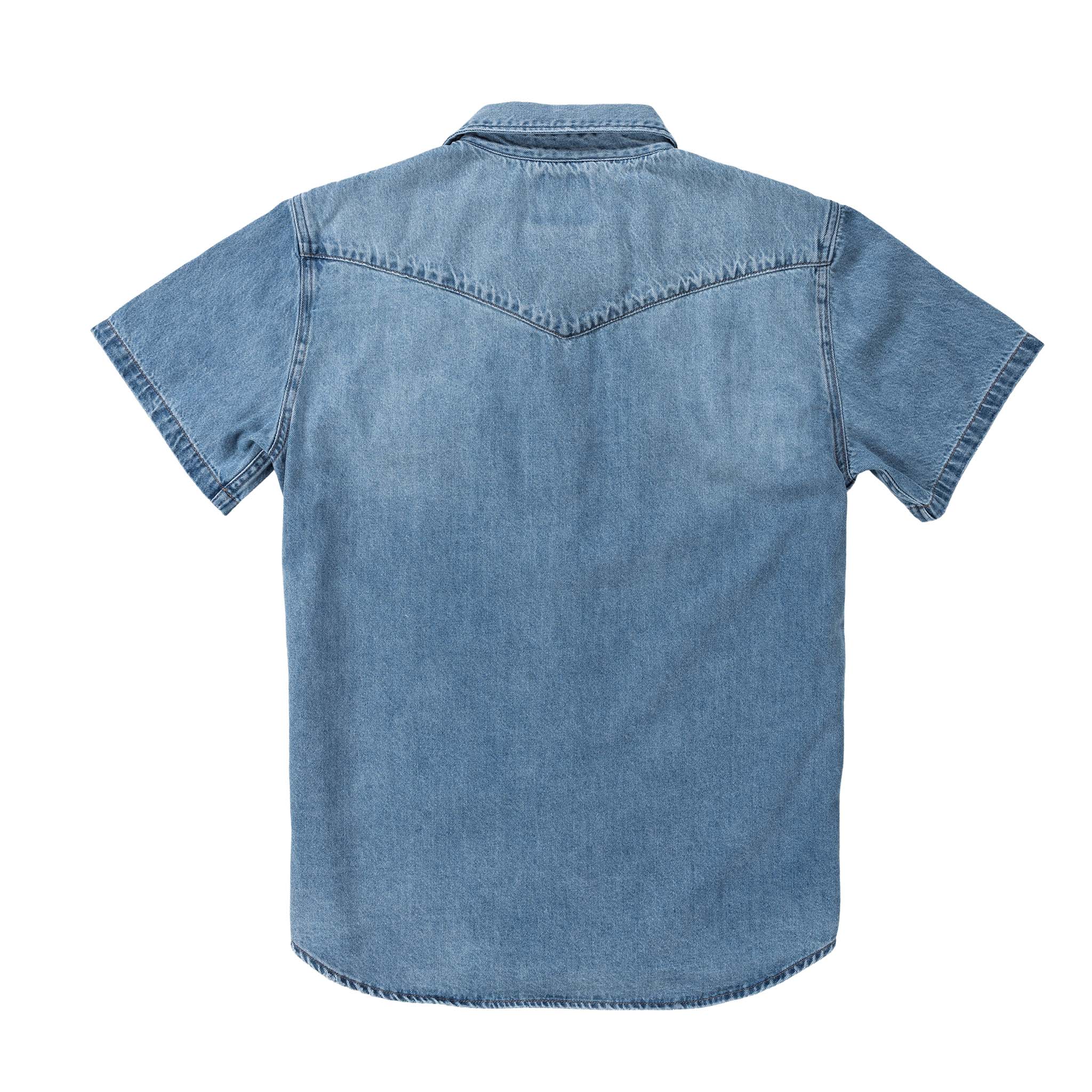 The Wyatt Pearl Snap Short Sleeve Denim Shirt - Image 3