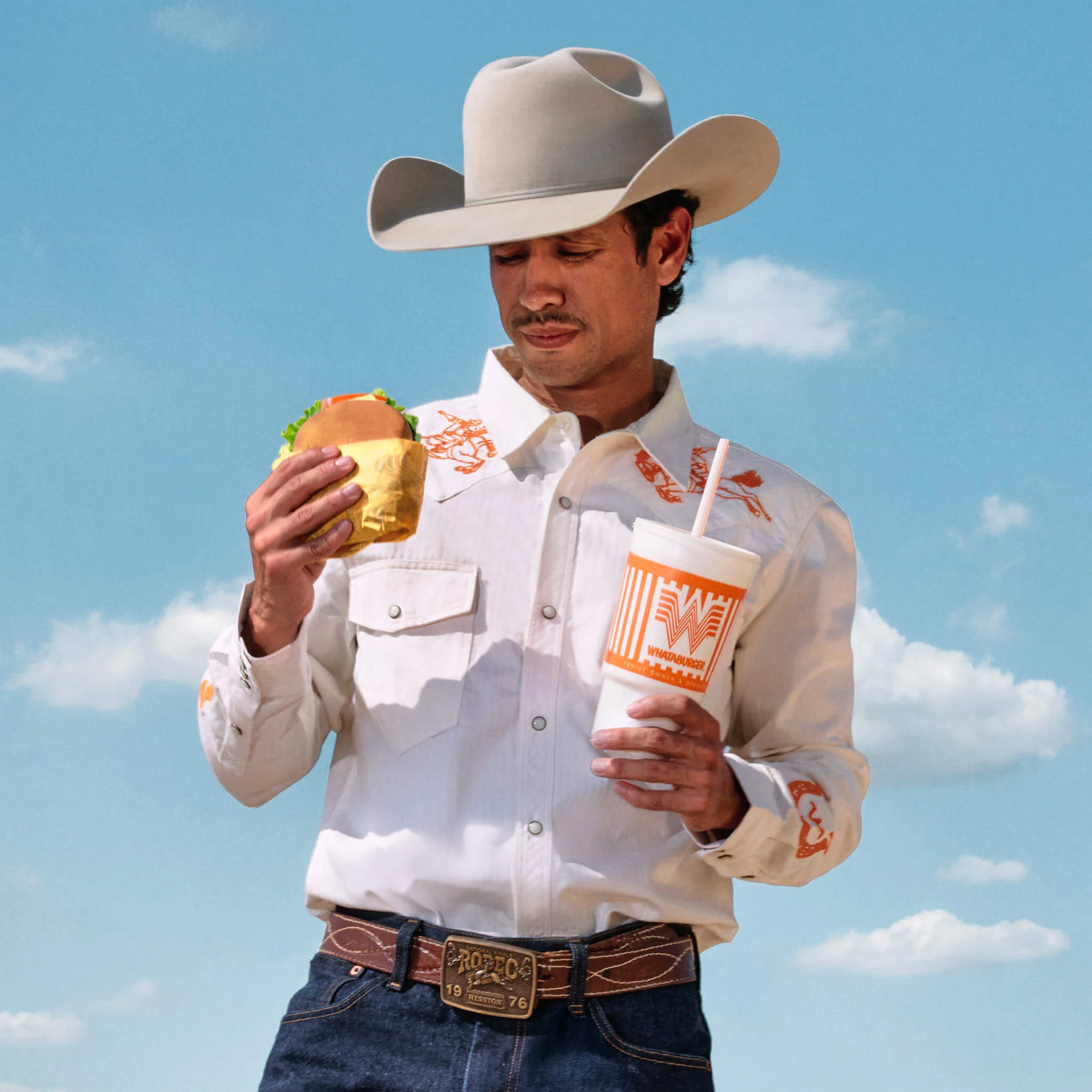 Whataburger x Sendero The Wyatt Pearl Snap Long Sleeve Embroidered Shirt - Image 2