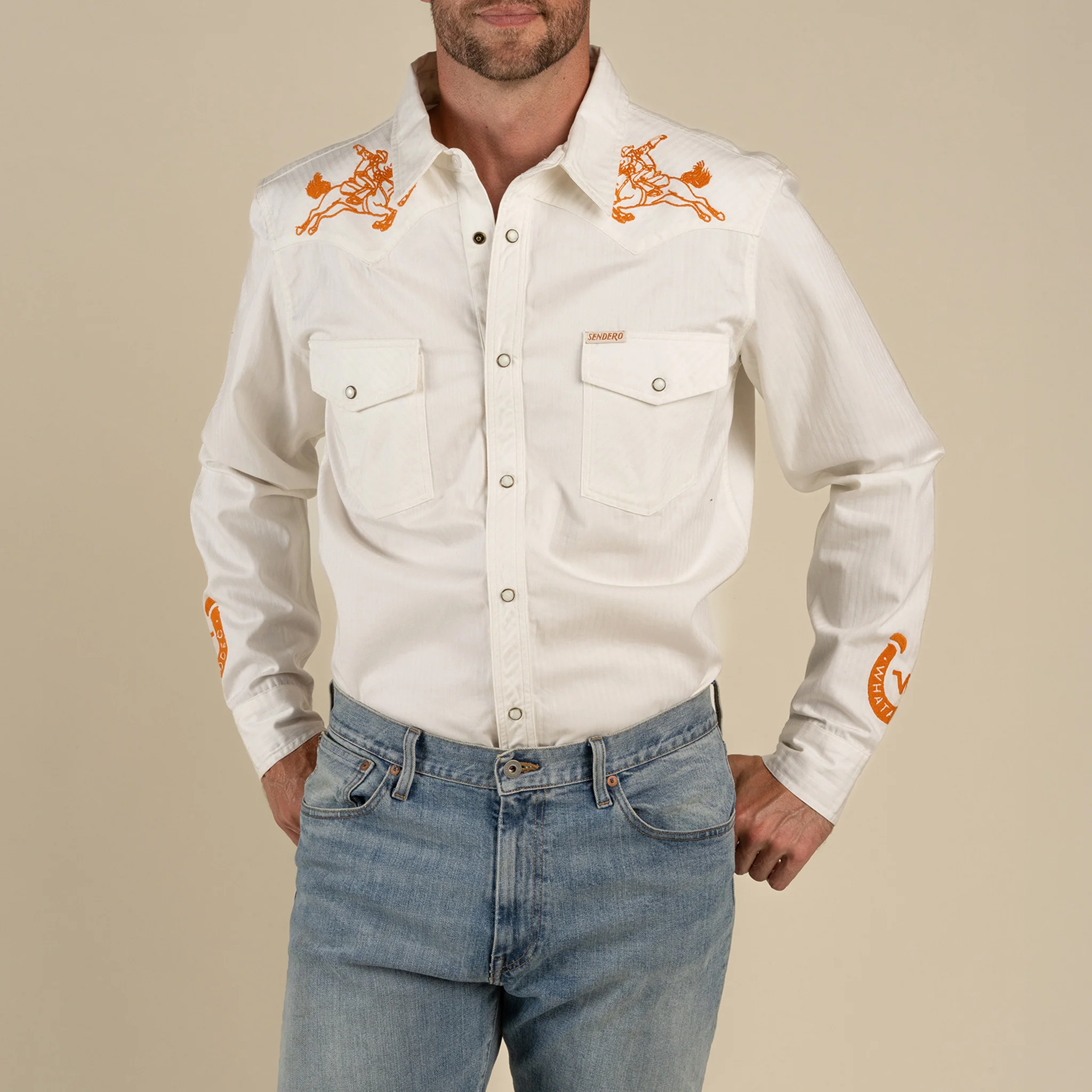 Whataburger x Sendero The Wyatt Pearl Snap Long Sleeve Embroidered Shirt - Image 4