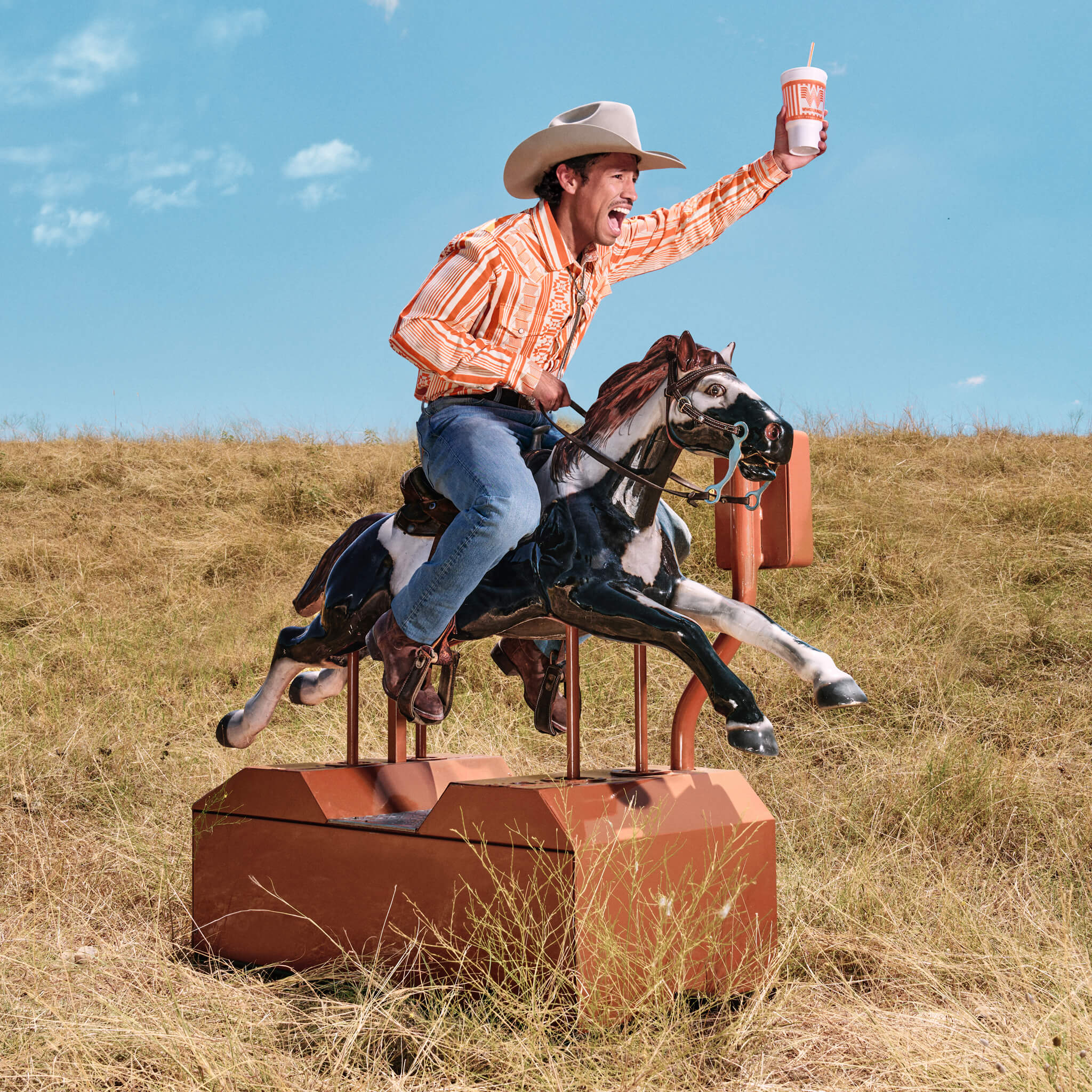 Whataburger x Sendero Wyatt Pearl Snap Long Sleeve Serape Shirt - Image 2