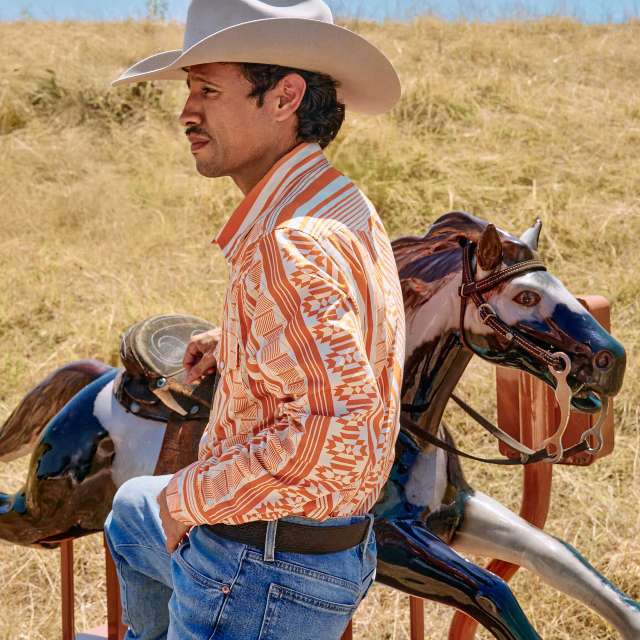 Whataburger x Sendero Wyatt Pearl Snap Long Sleeve Serape Shirt - Image 3