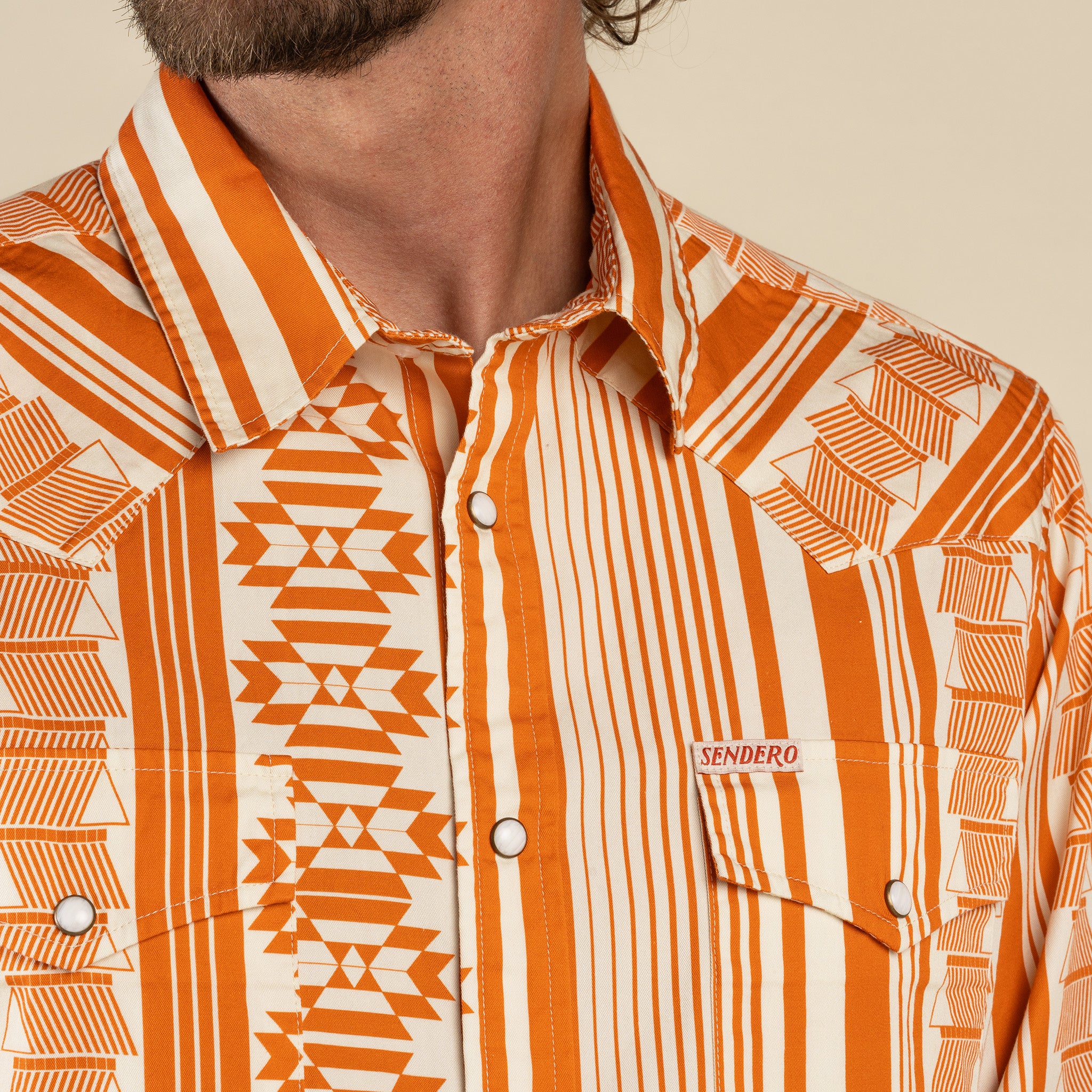 Whataburger x Sendero Wyatt Pearl Snap Long Sleeve Serape Shirt - Image 6
