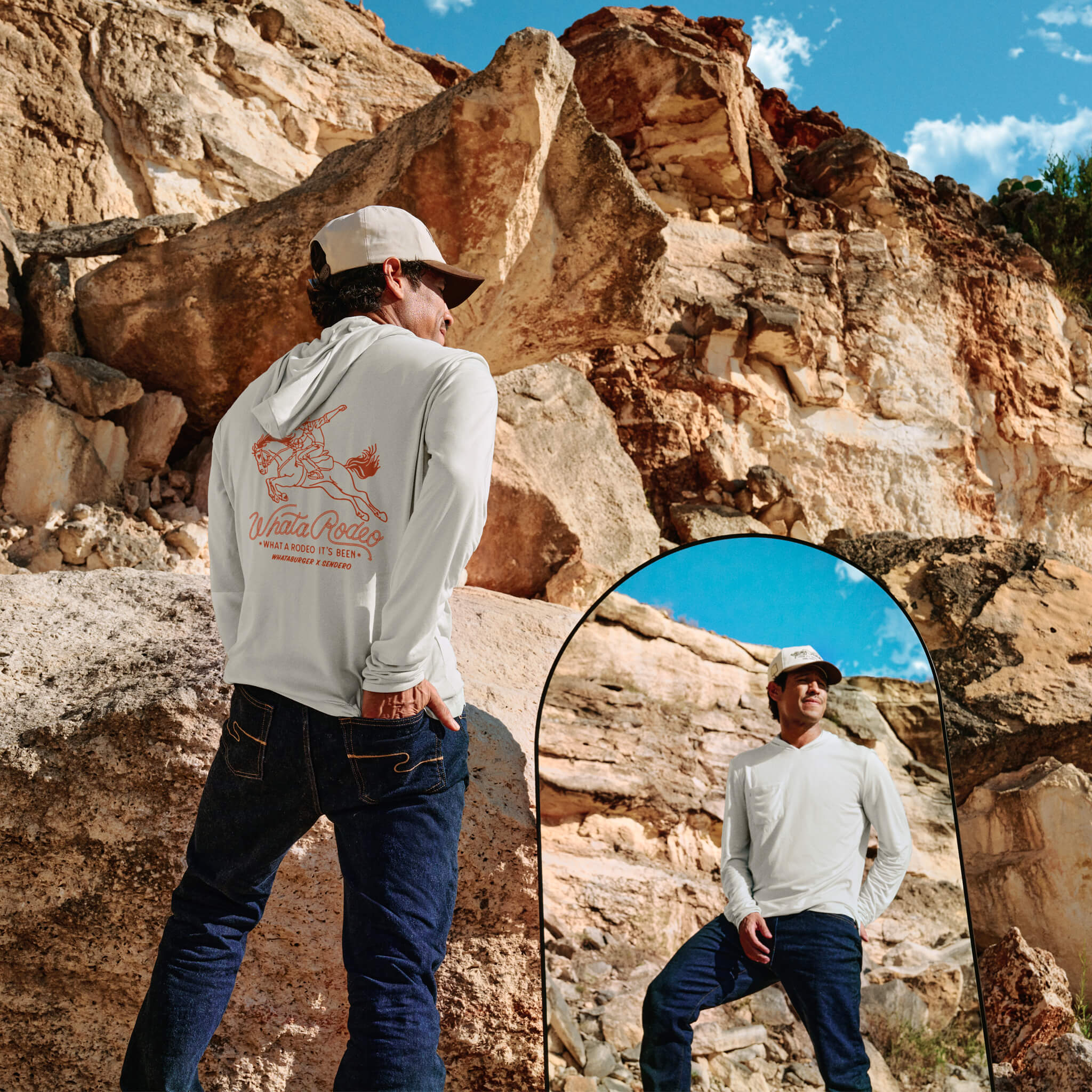 Whataburger x Sendero Yucatan Bamboo Hoodie Tech Shirt - Image 9
